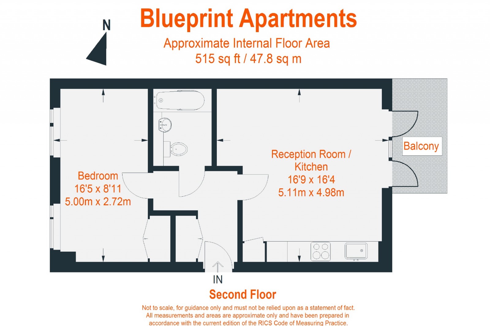 Floorplan for Blueprint Apartments, 16 Balham Grove, SW12