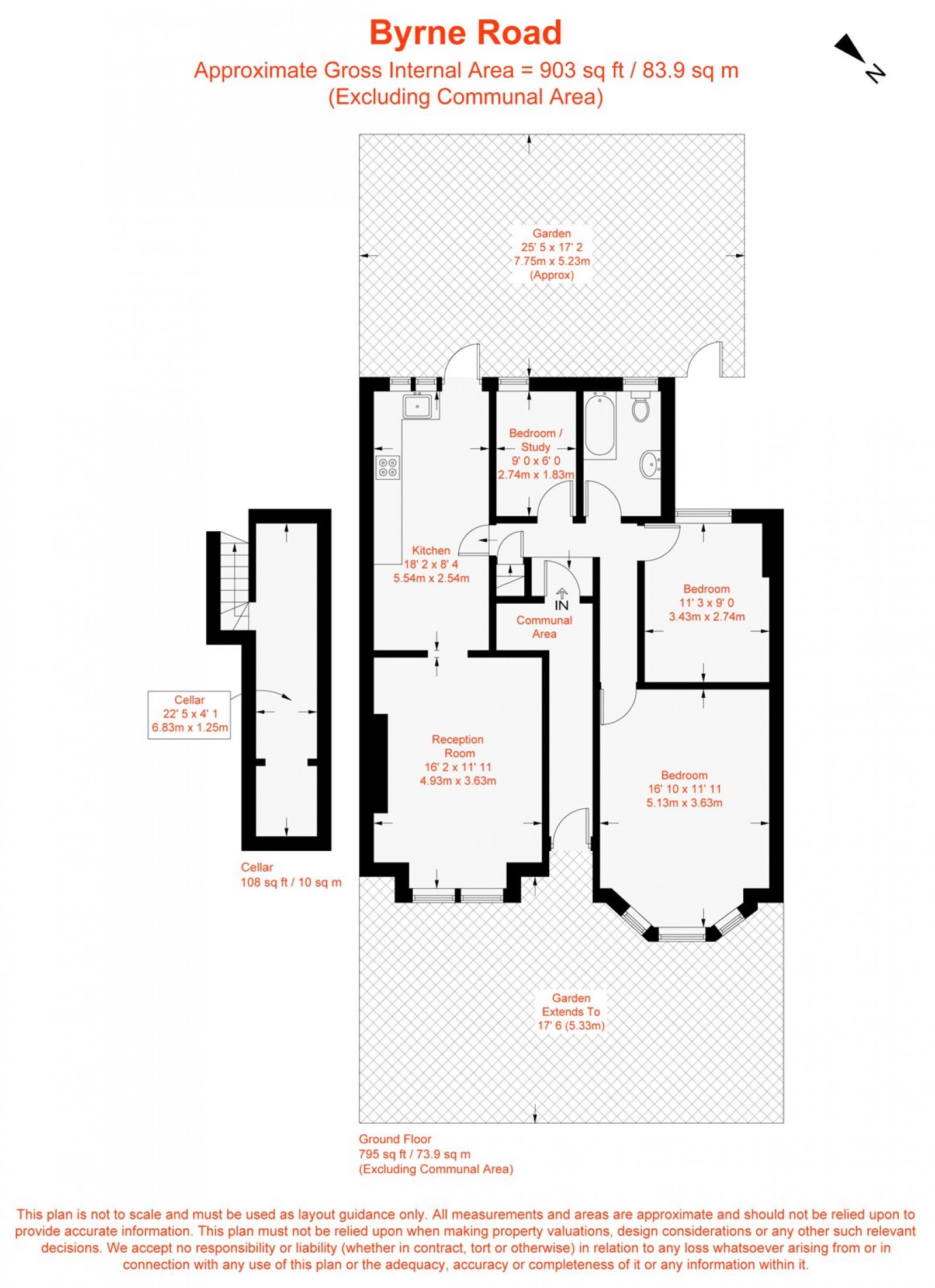 Floorplan for Byrne Road, London, SW12