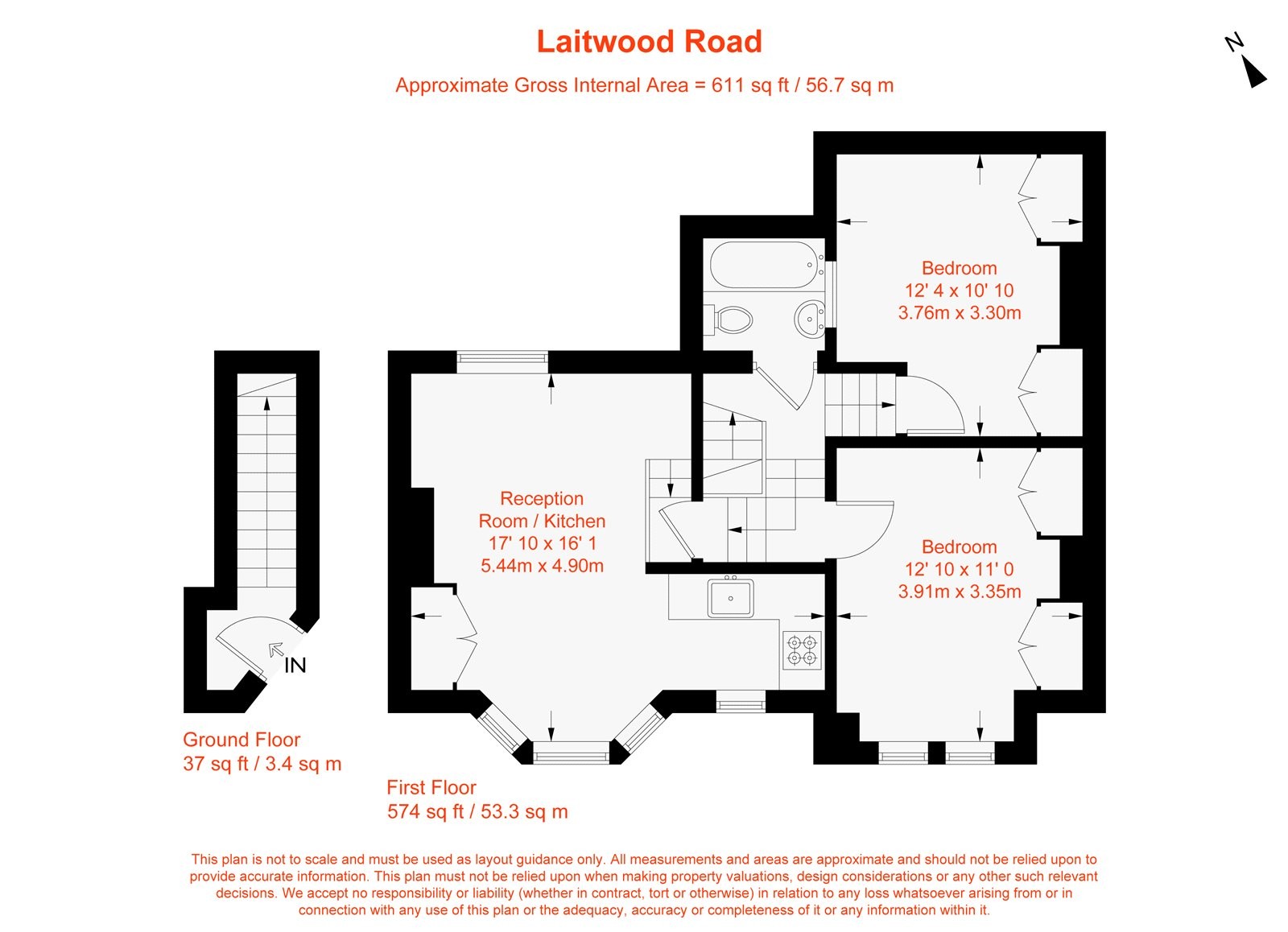 Floorplan for Laitwood Road, London, SW12