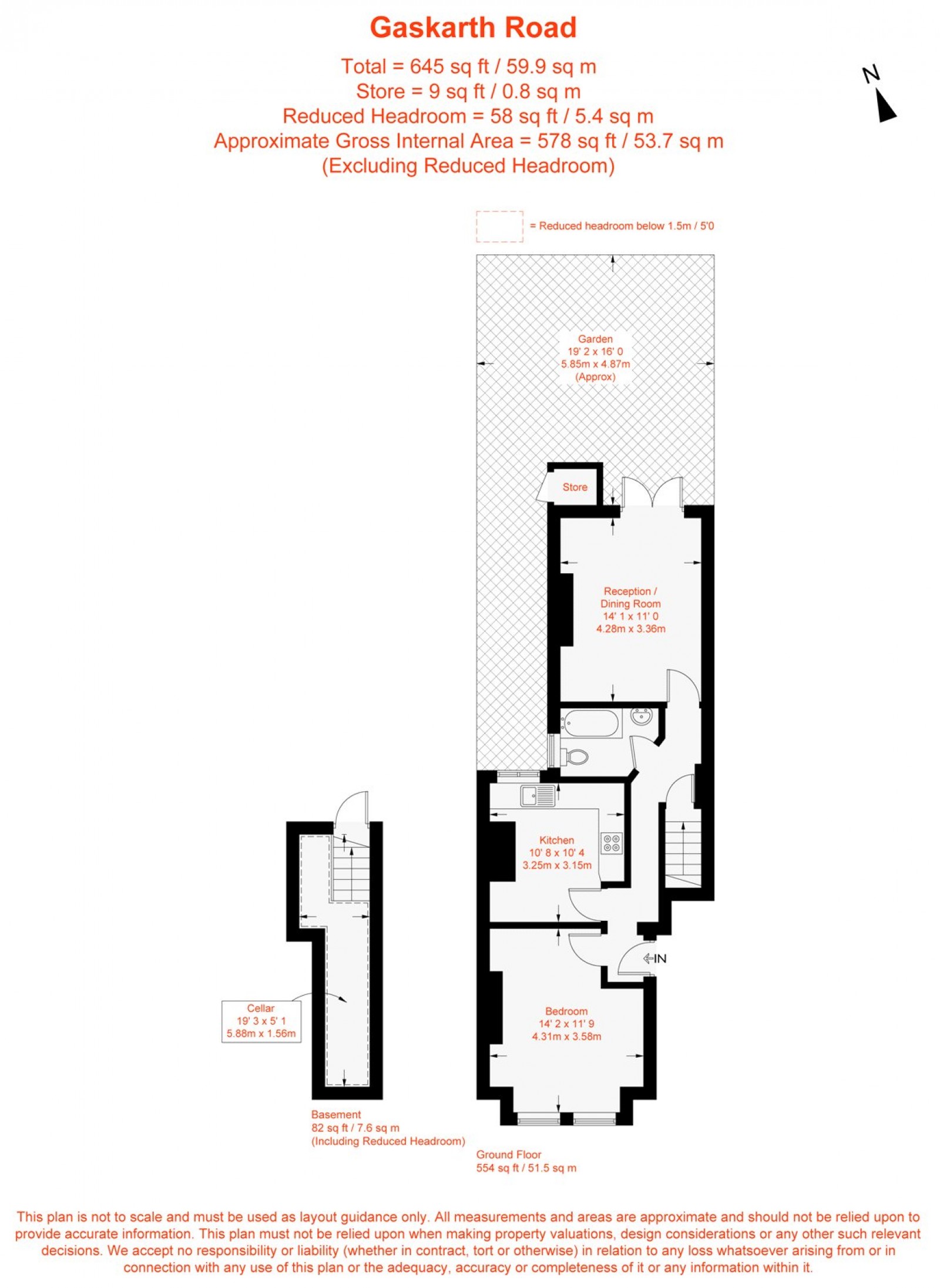 Floorplan for Gaskarth Road, London, SW12