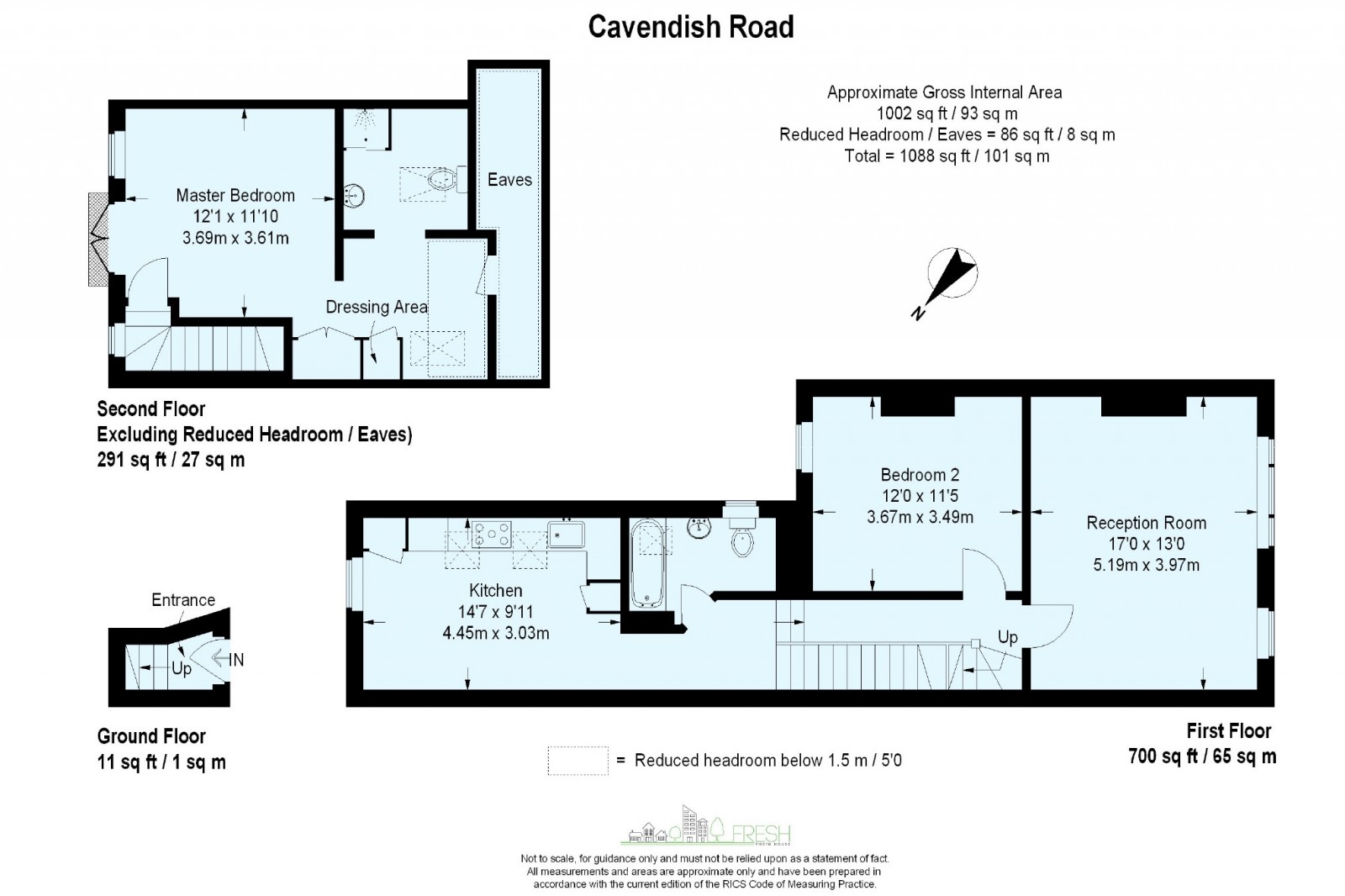 Floorplan for Cavendish Road, London, SW12
