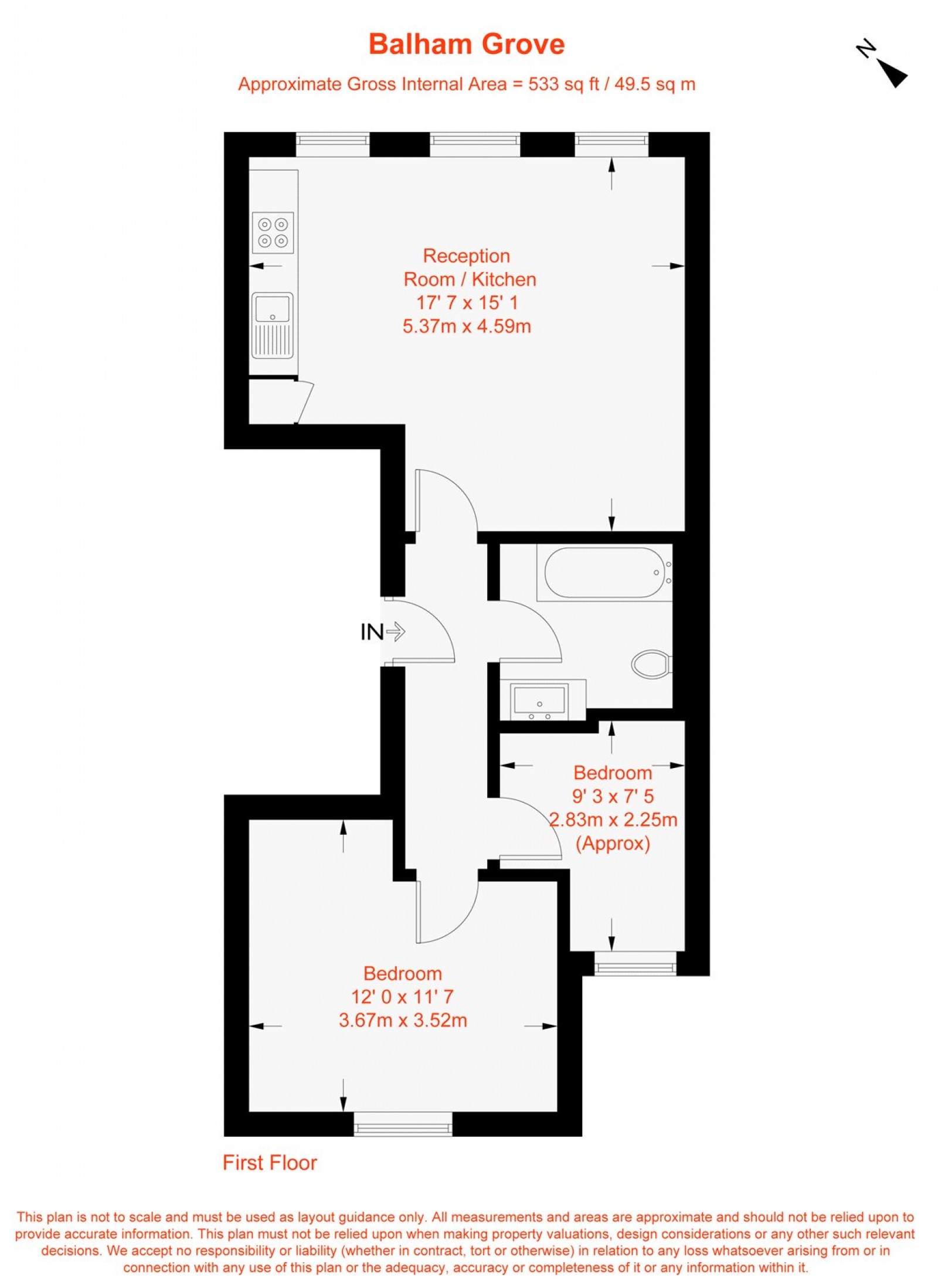 Floorplan for Balham Grove, London, SW12