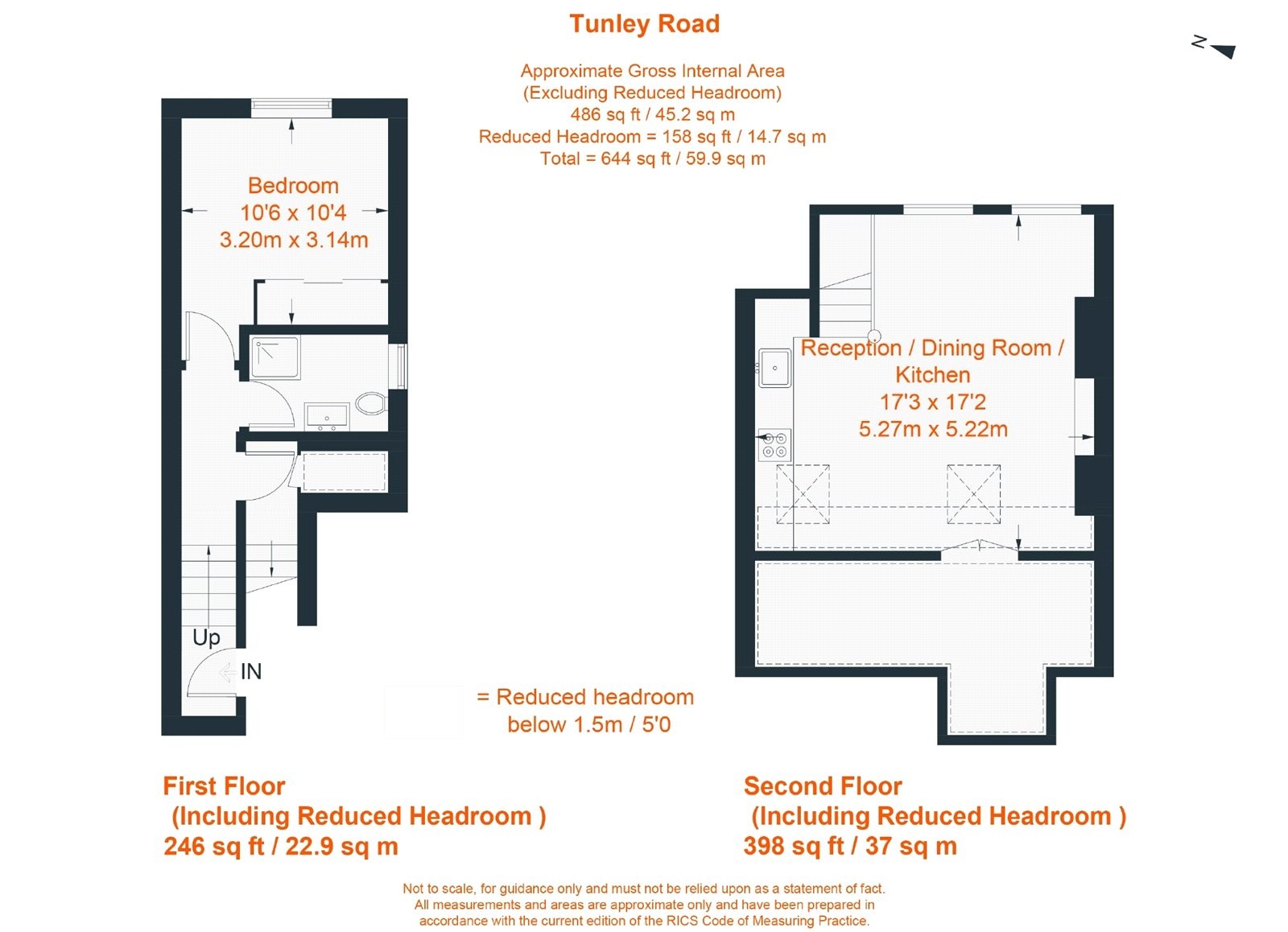 Floorplan for Tunley Road, London, SW17