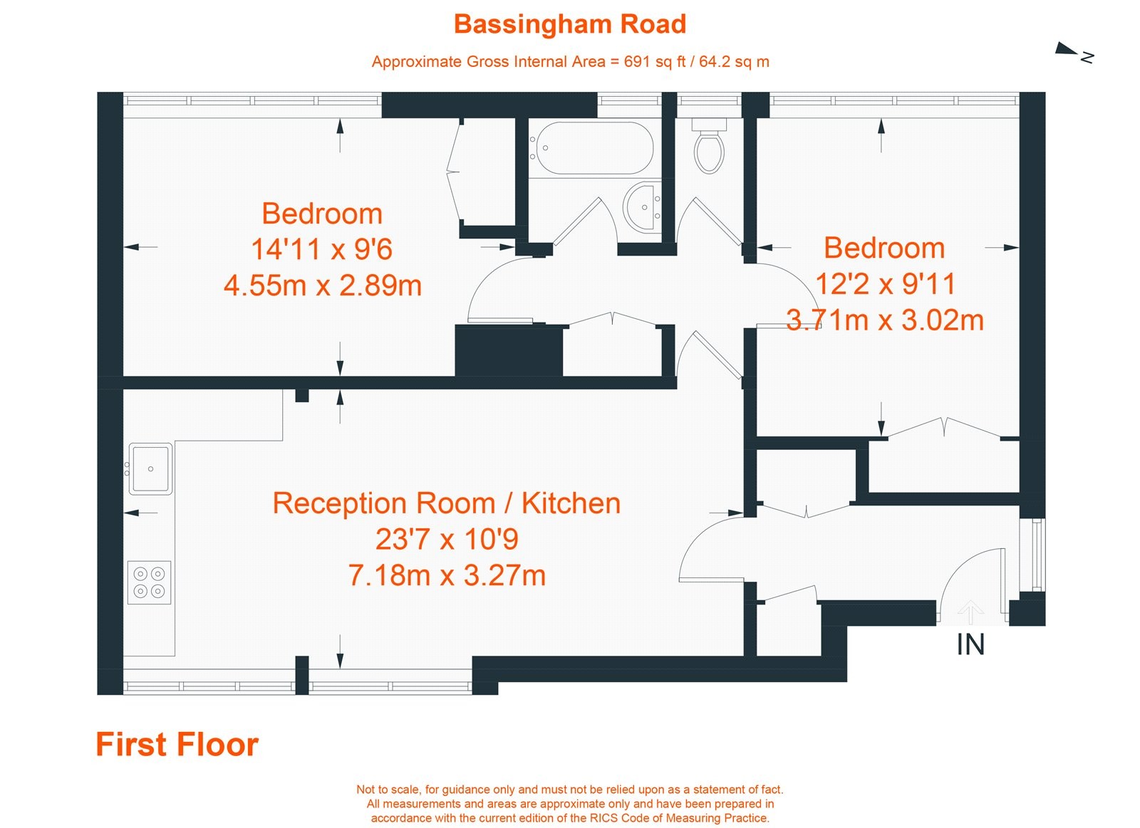Floorplan for Bassingham Road, London, SW18