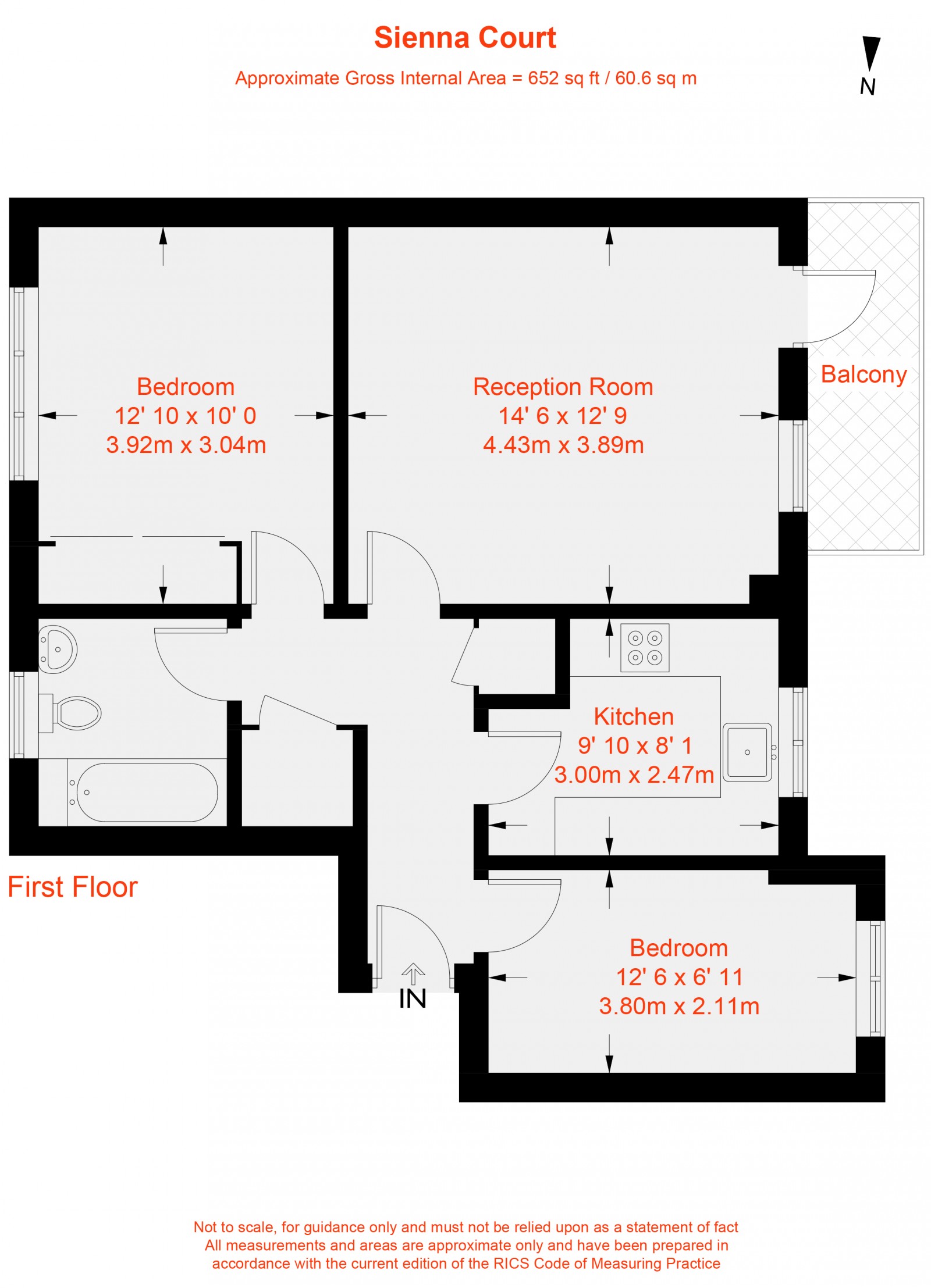 Floorplan for Sienna Court, St. James's Drive, SW12