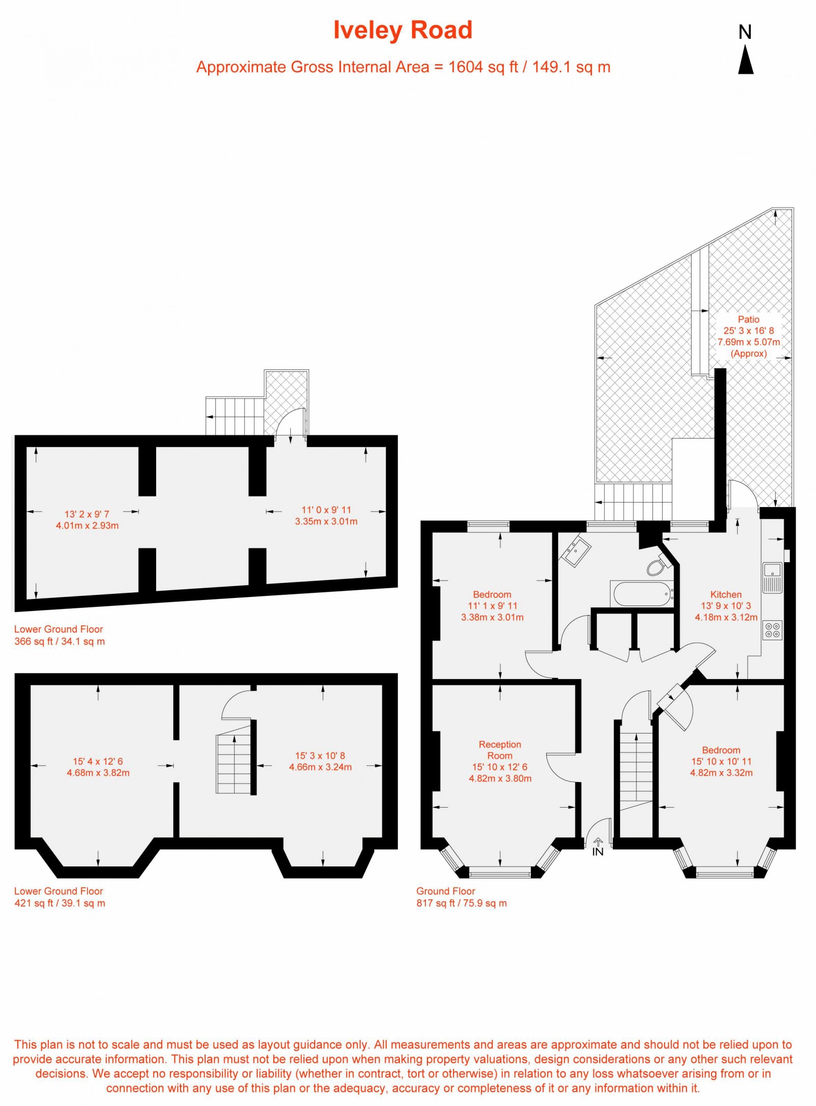 Floorplan for Iveley Road,, Clapham, SW4