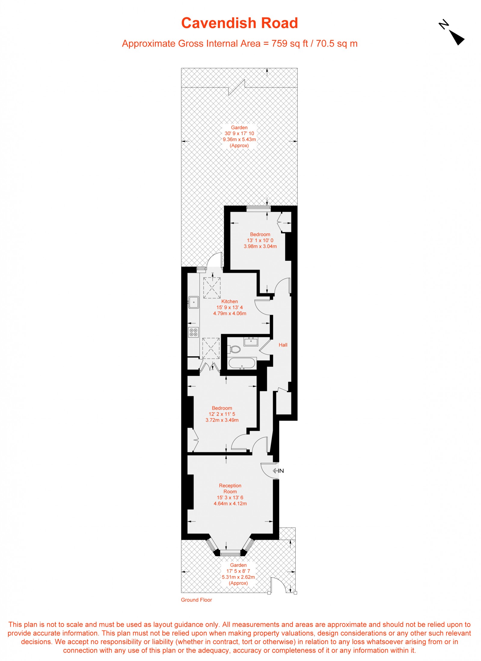 Floorplan for Cavendish Road, London, SW12
