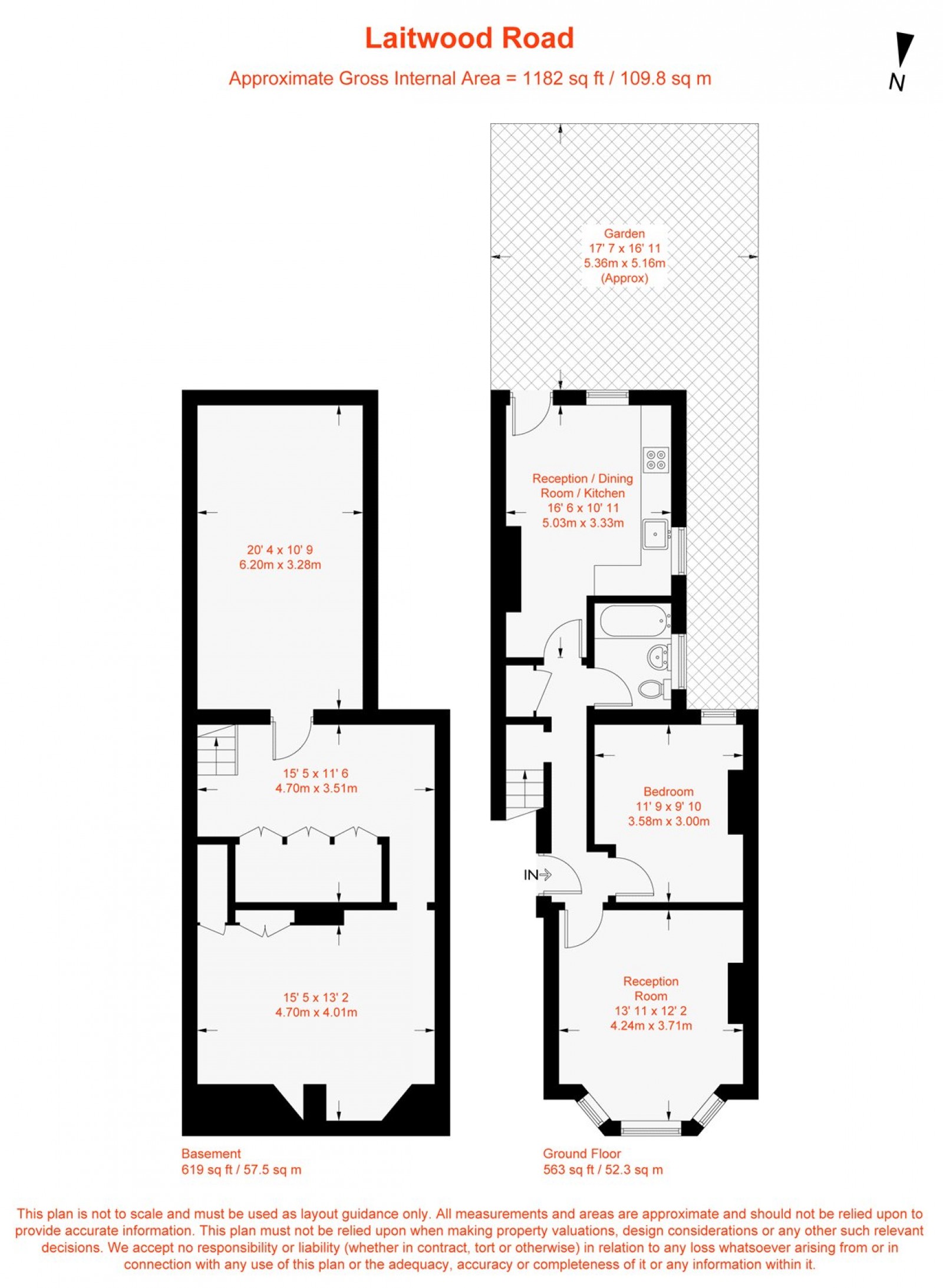 Floorplan for Laitwood Road, London, SW12