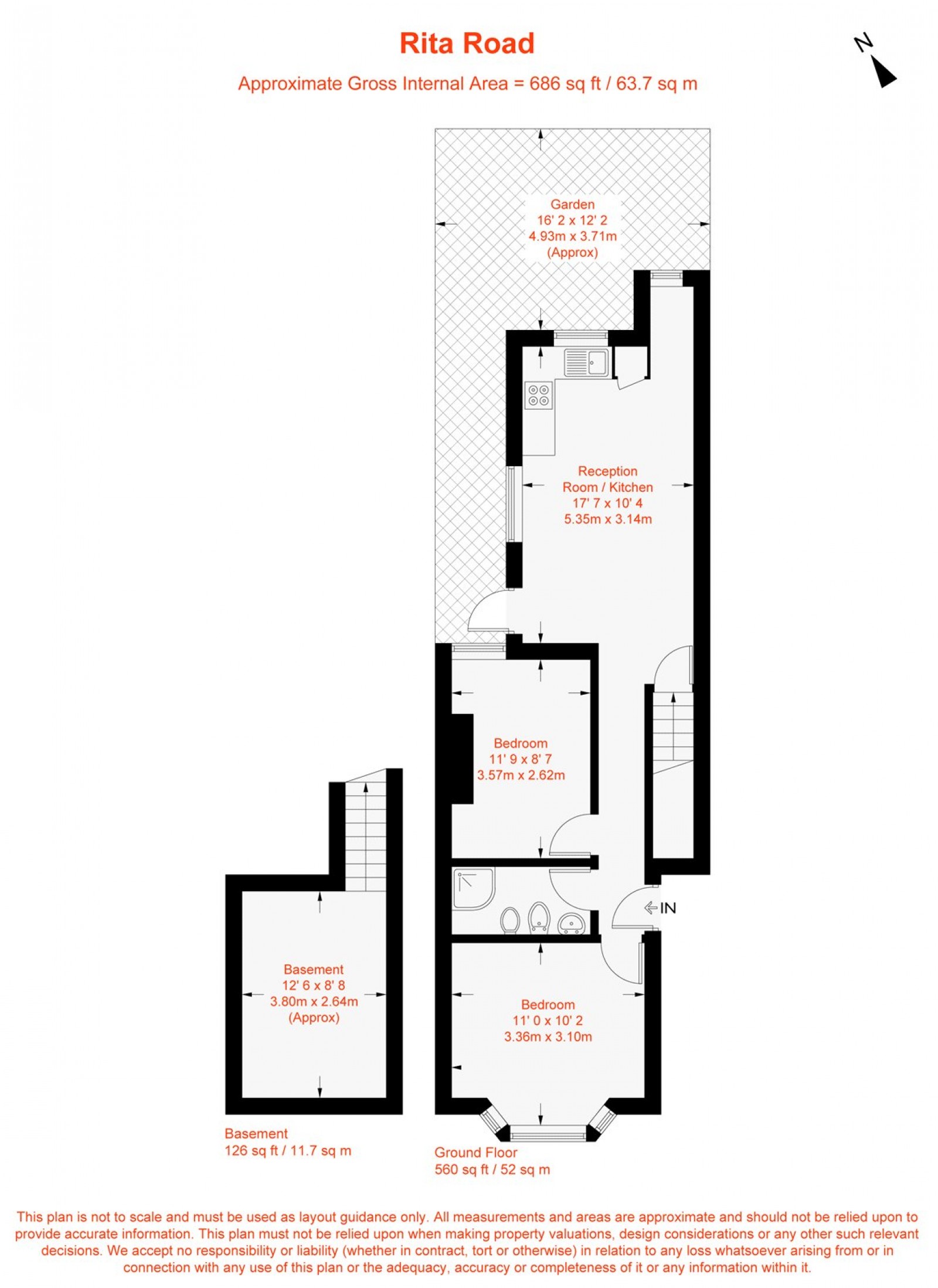 Floorplan for Rita Road, London, SW8
