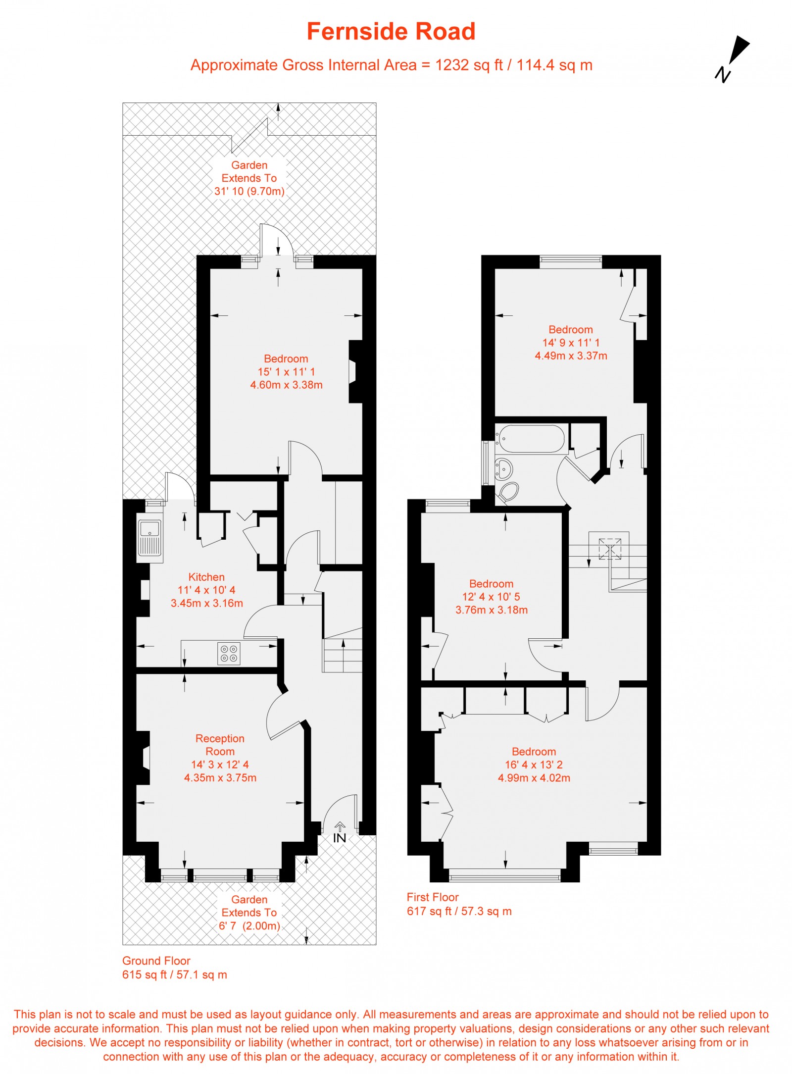 Floorplan for Fernside Road, London, SW12