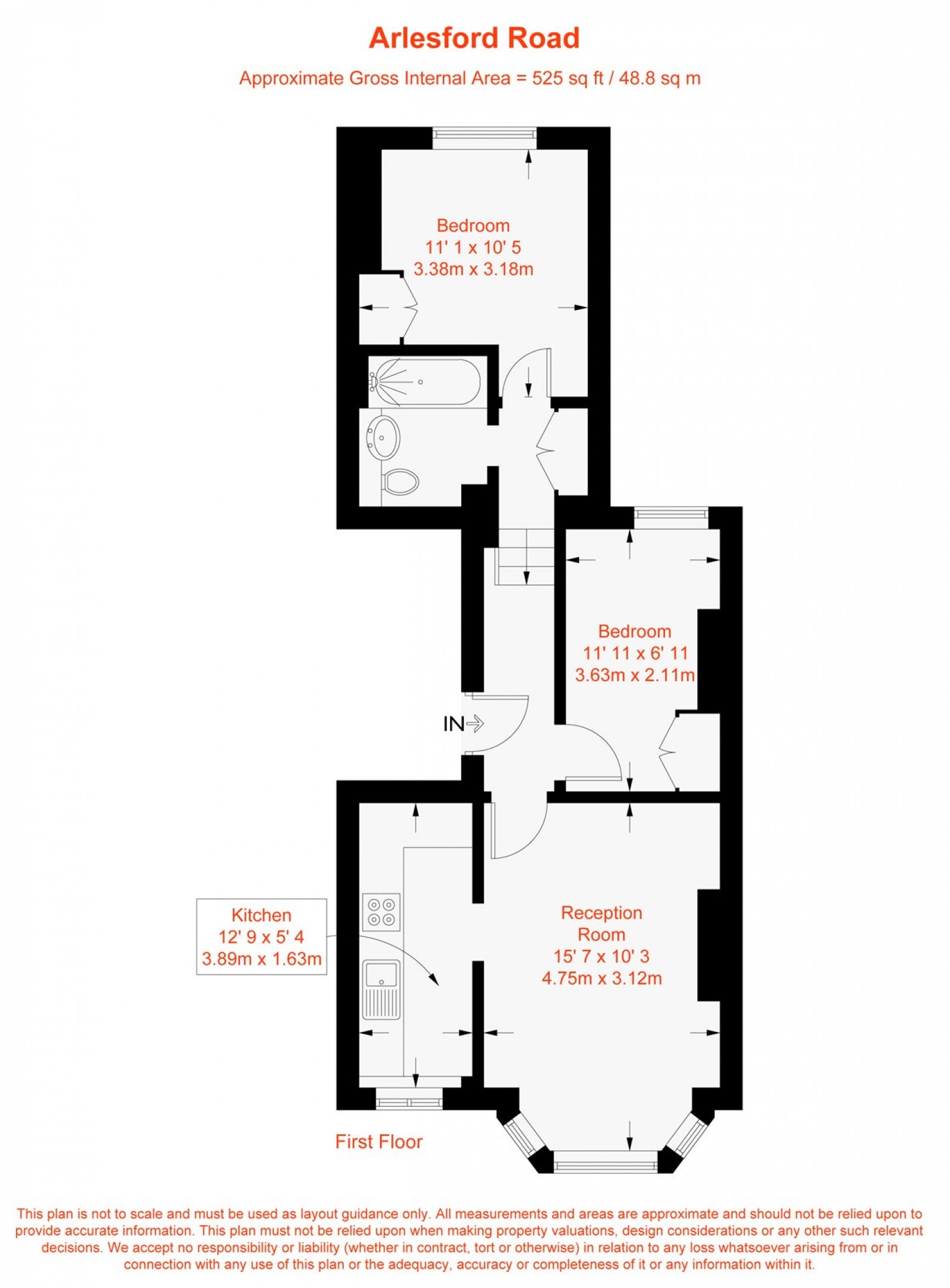 Floorplan for Arlesford Road, London, SW9