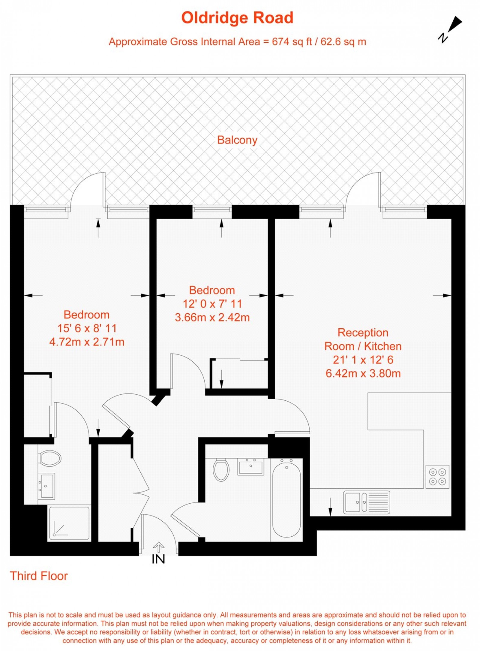 Floorplan for Oldridge Road, London, SW12