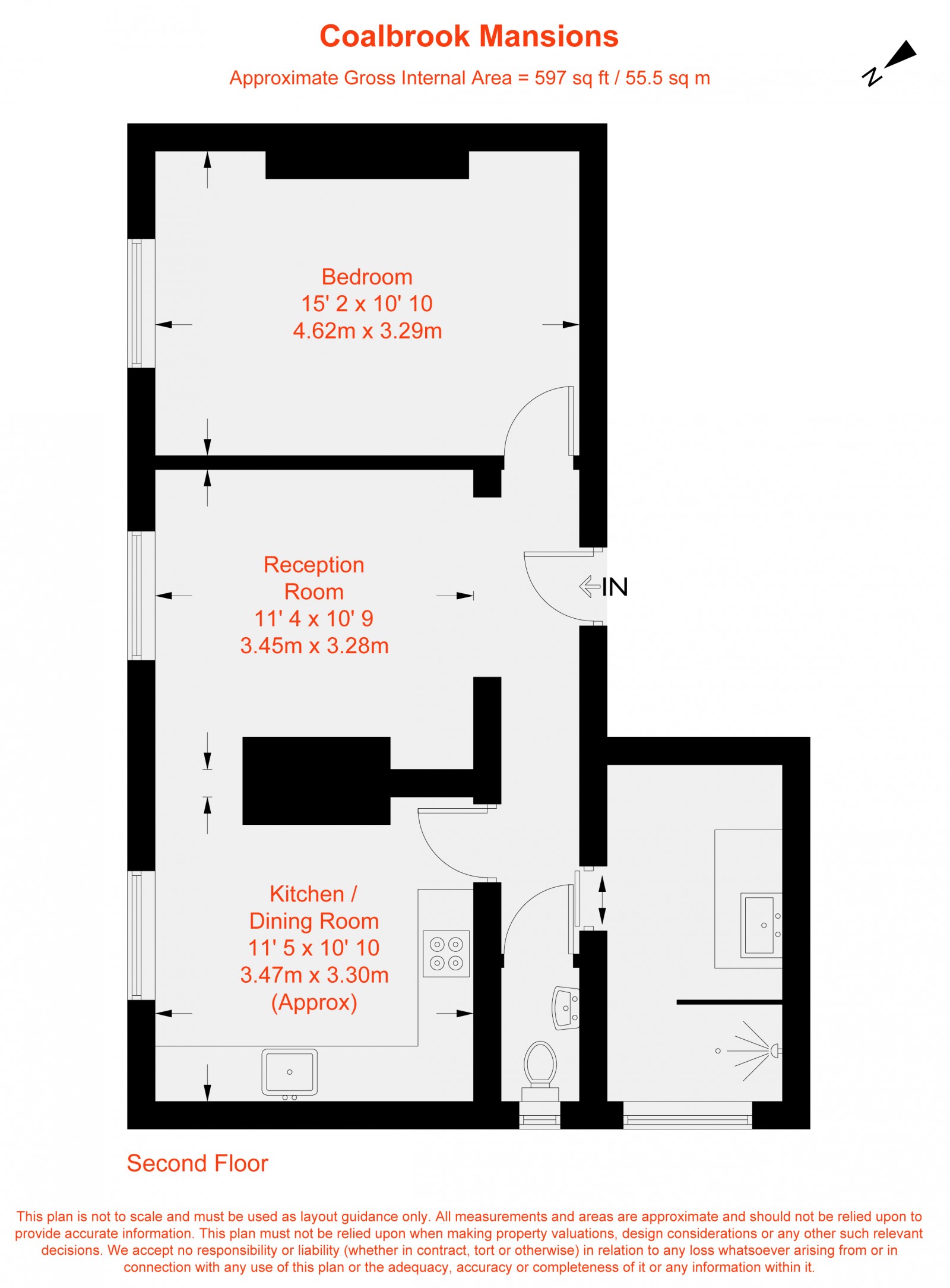 Floorplan for Bedford Hill, London, SW12