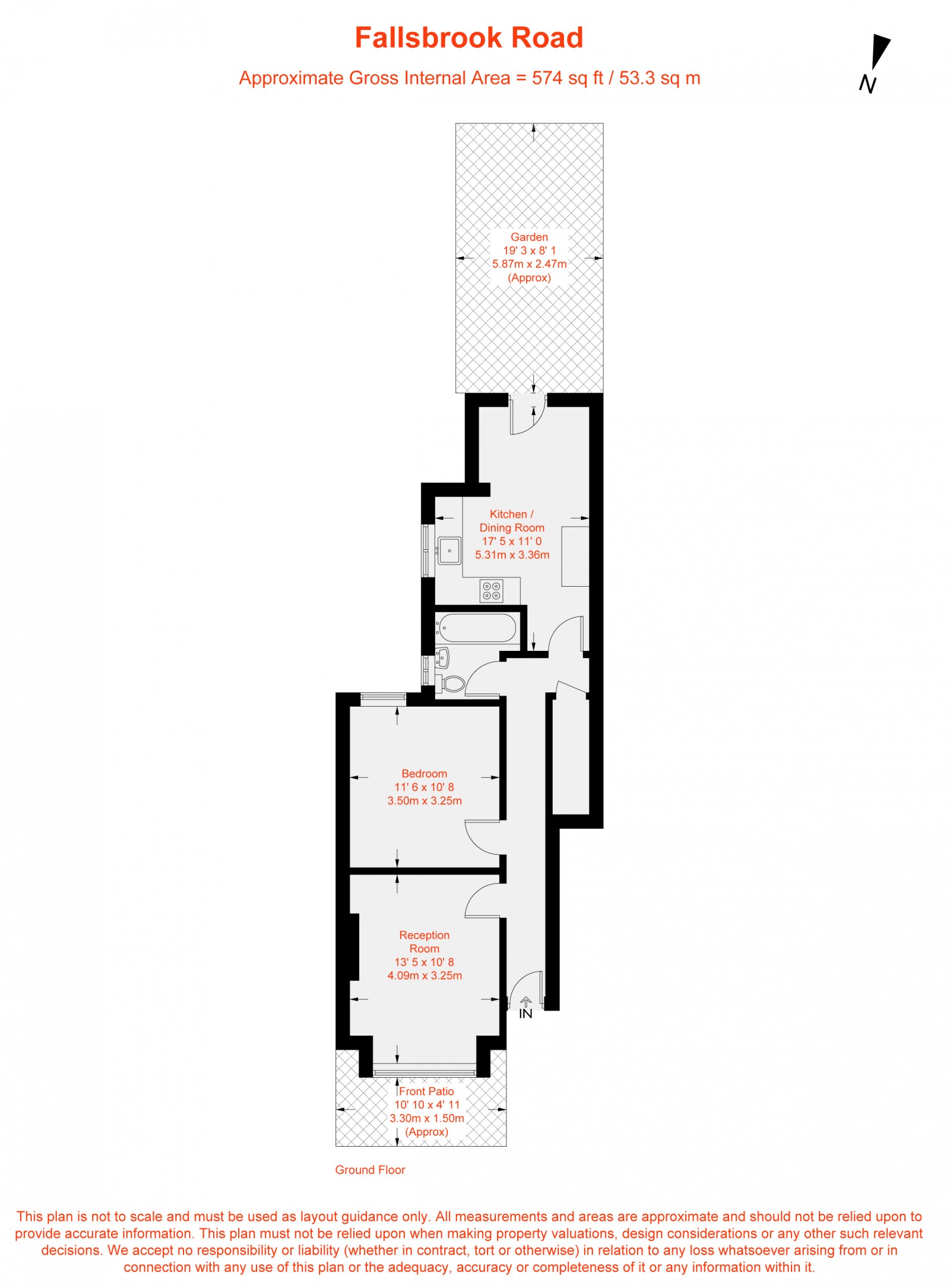 Floorplan for Fallsbrook Road, Furzedown, SW16