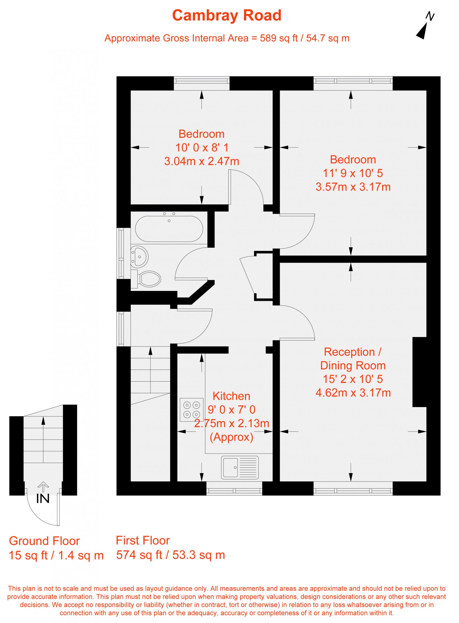 Floorplan for Cambray Road, London, SW12
