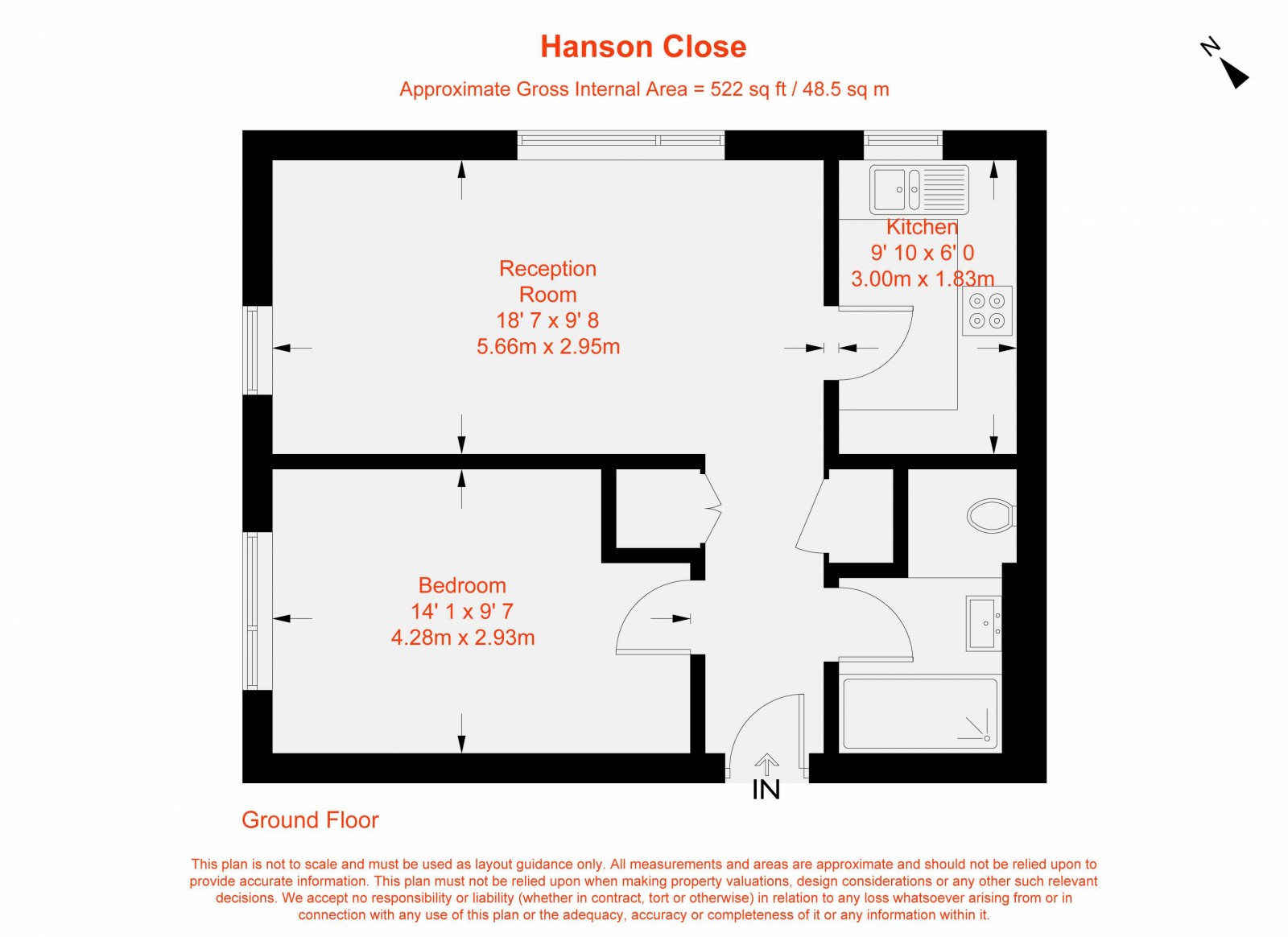 Floorplan for Hanson Close, London, SW12