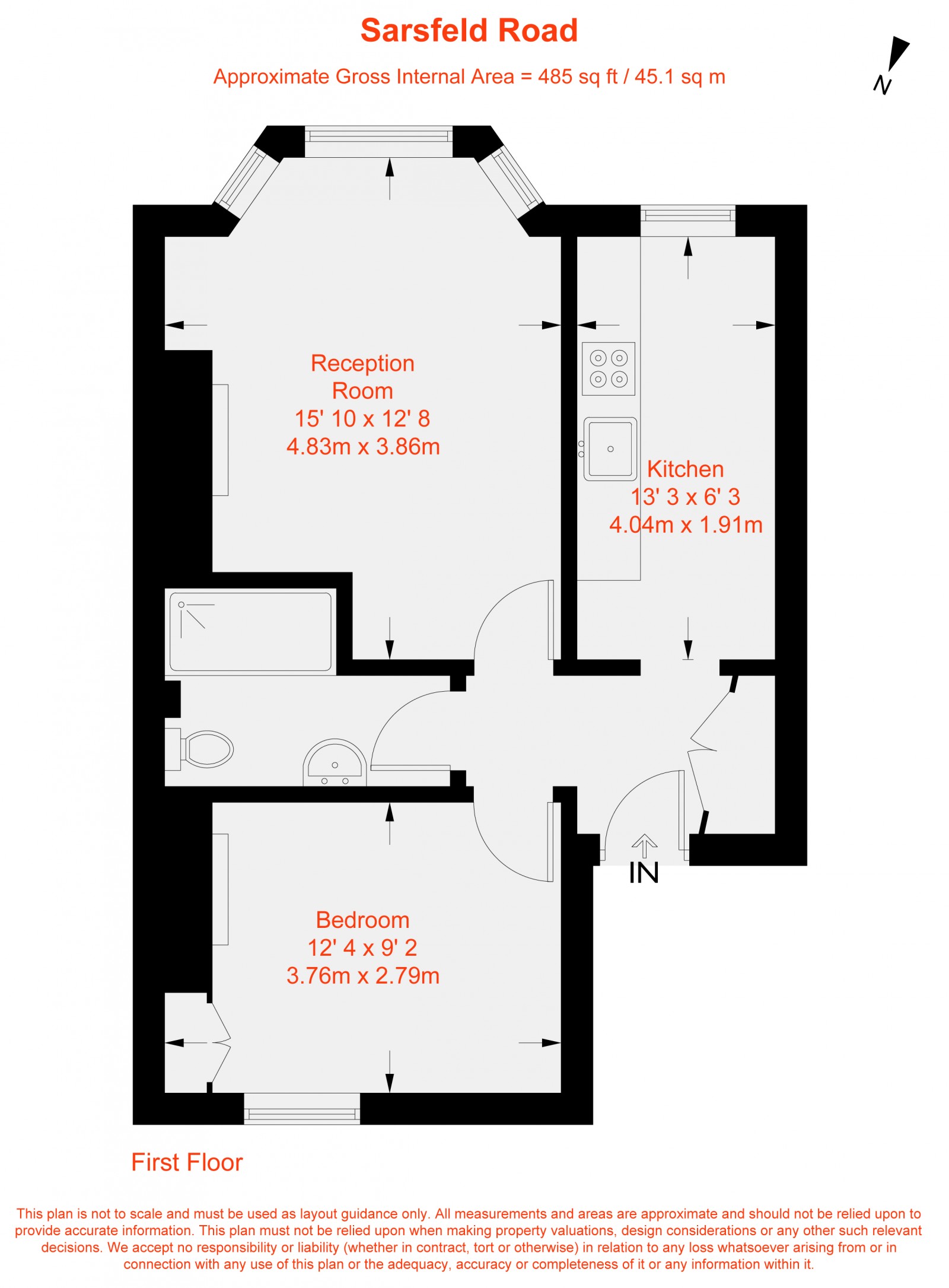 Floorplan for Sarsfeld Road, London, SW12