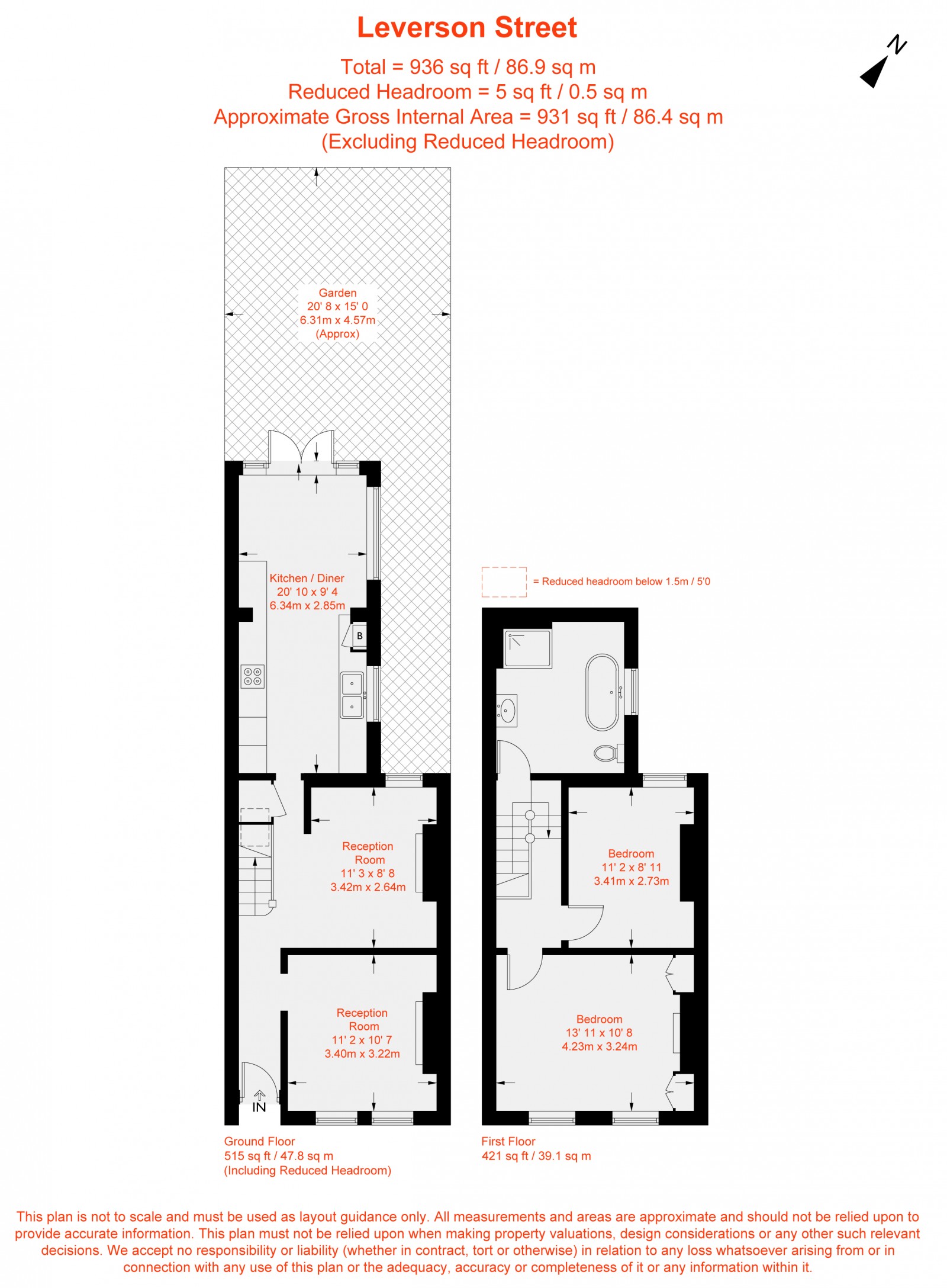Floorplan for Leverson Street, London, SW16