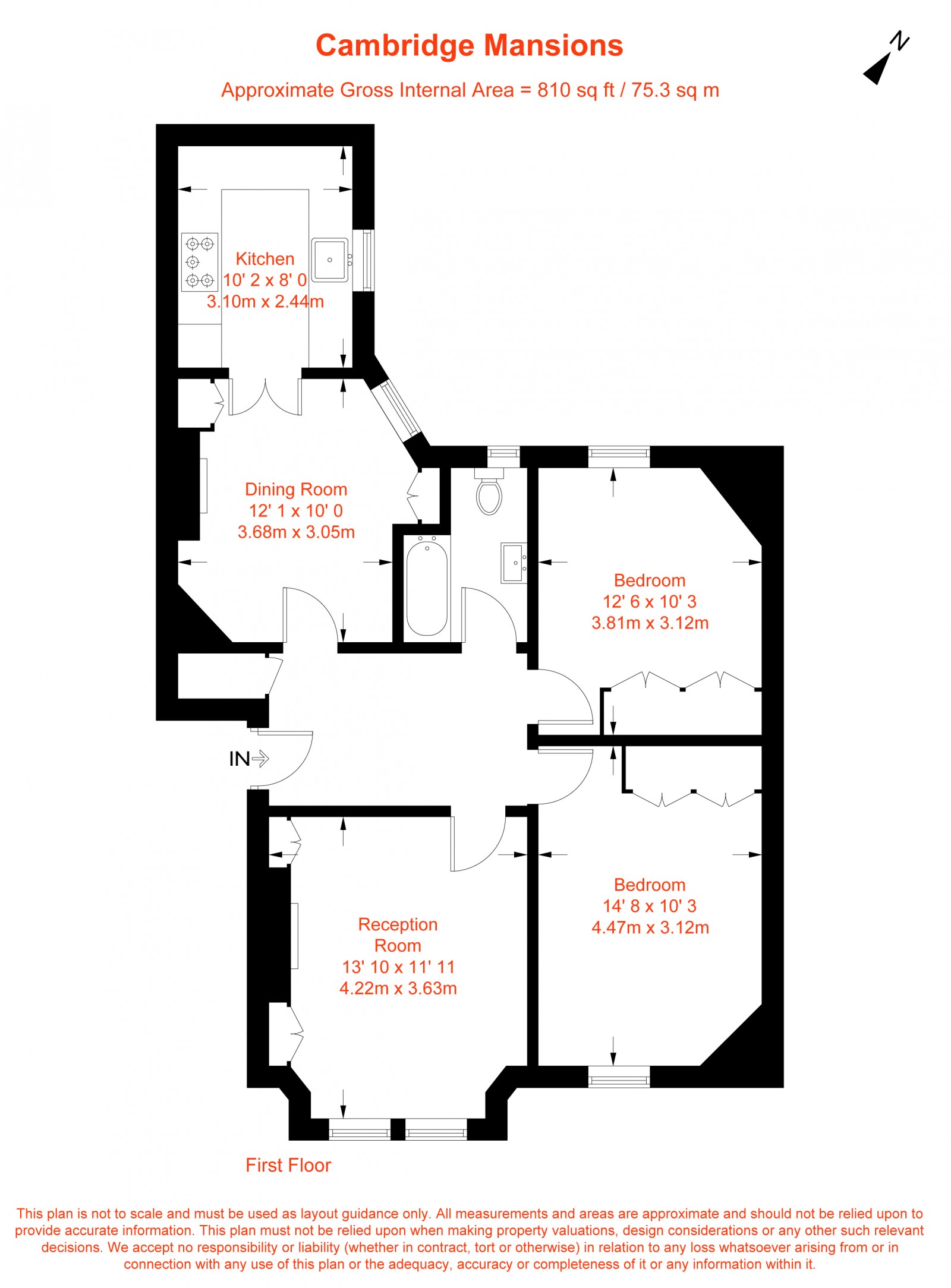 Floorplan for Cambridge Road, London, SW11