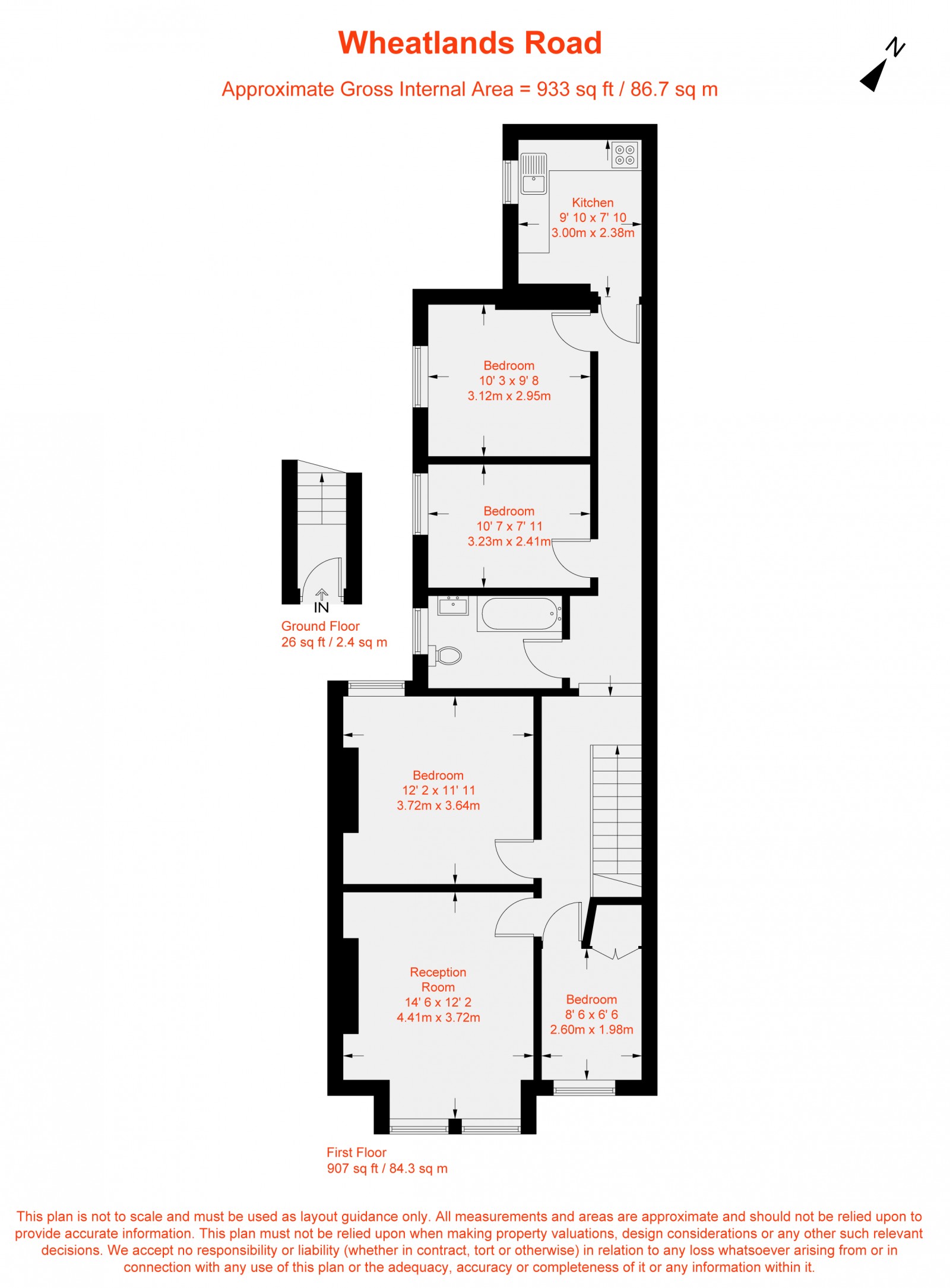 Floorplan for Wheatlands Road, London, SW17
