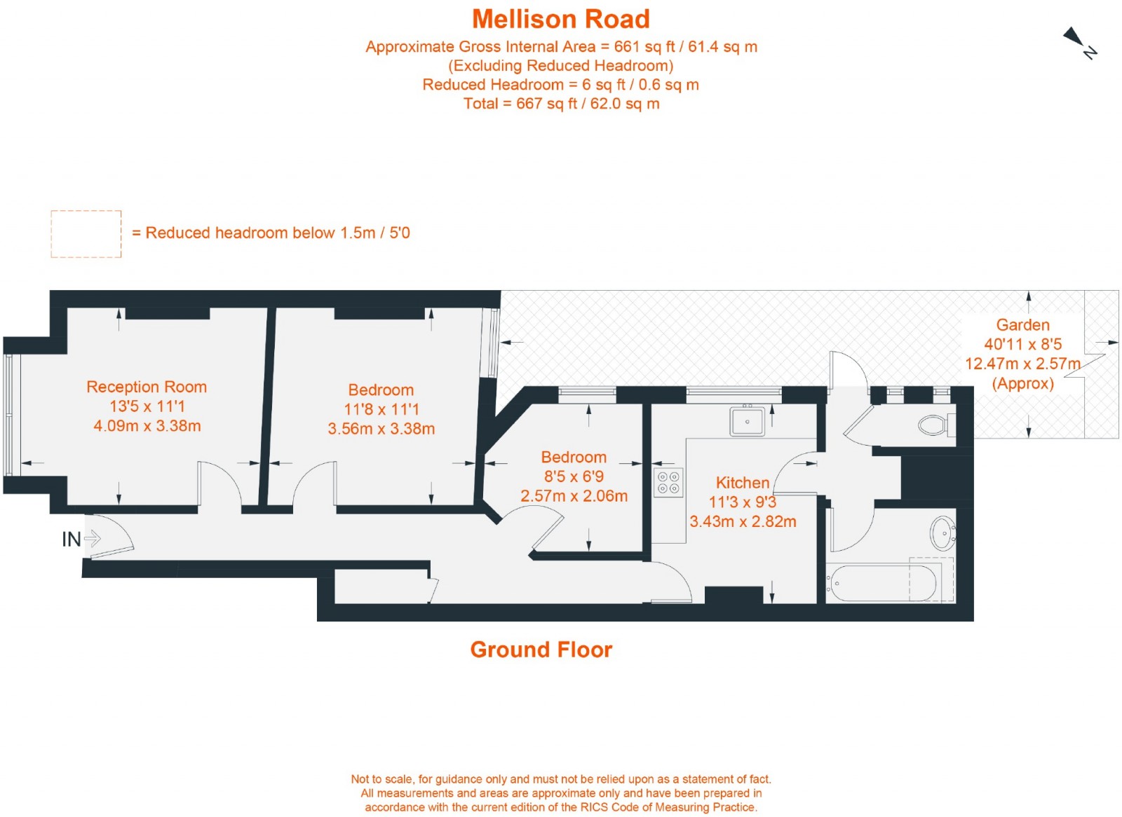 Floorplan for Mellison Road, London, SW17
