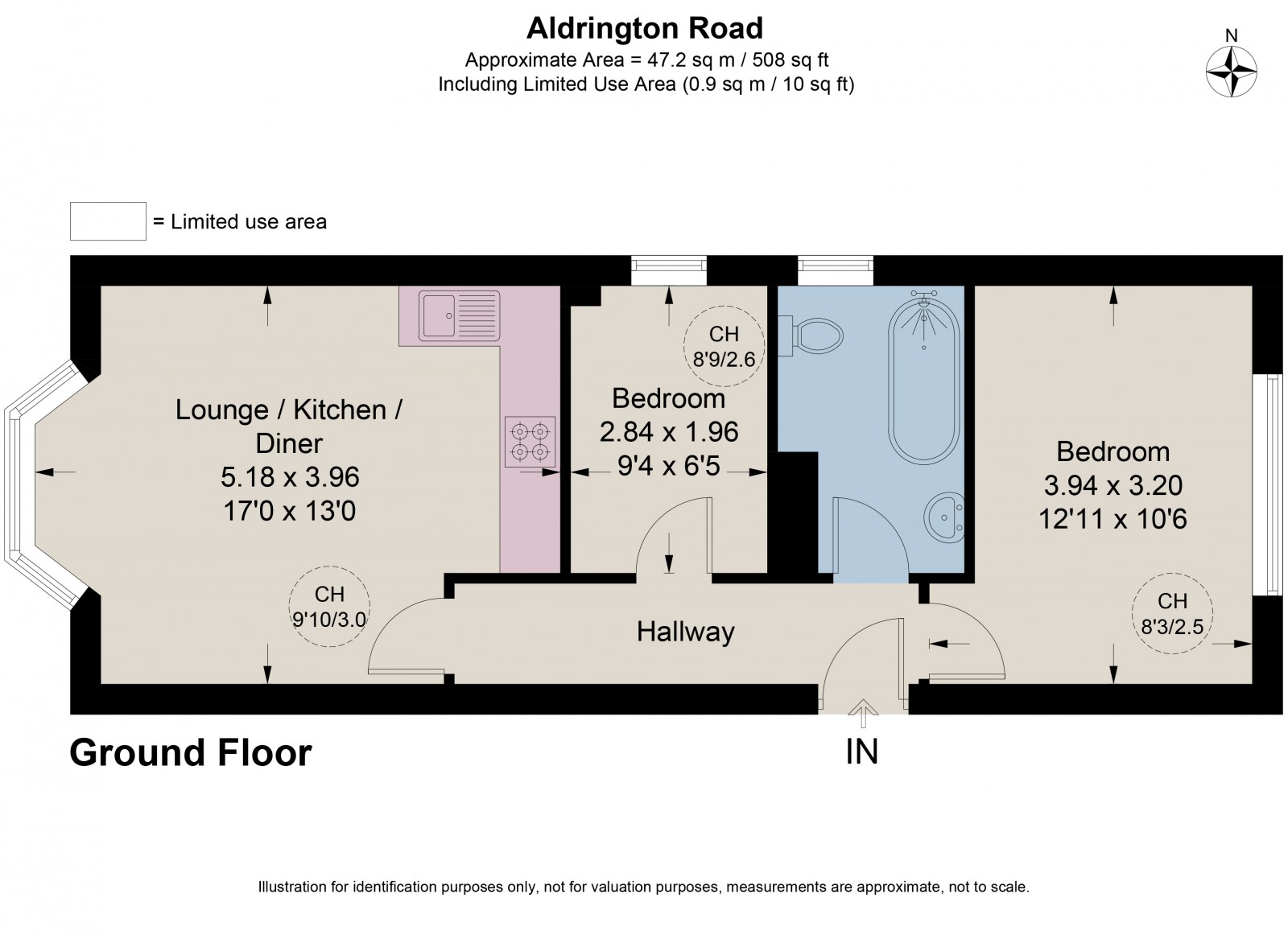 Floorplan for Aldrington Road, London, SW16
