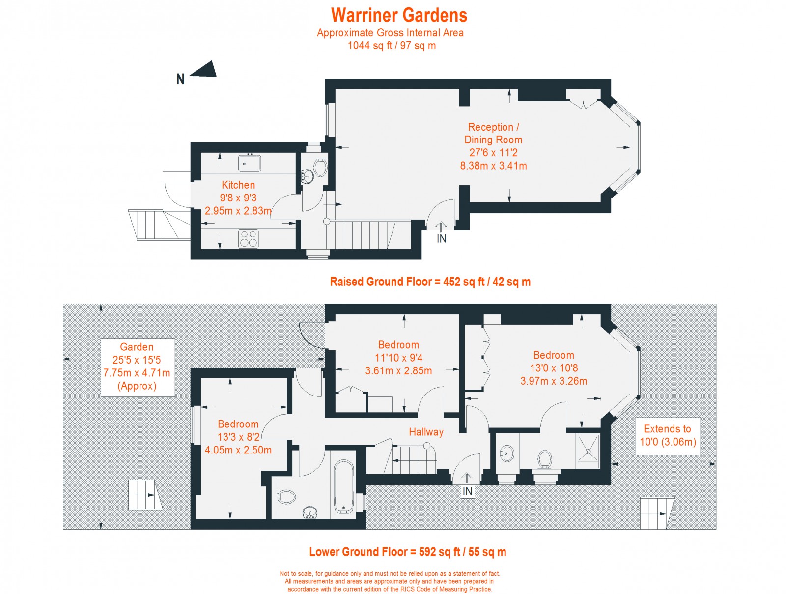 Floorplan for Warriner Gardens, Battersea, SW11