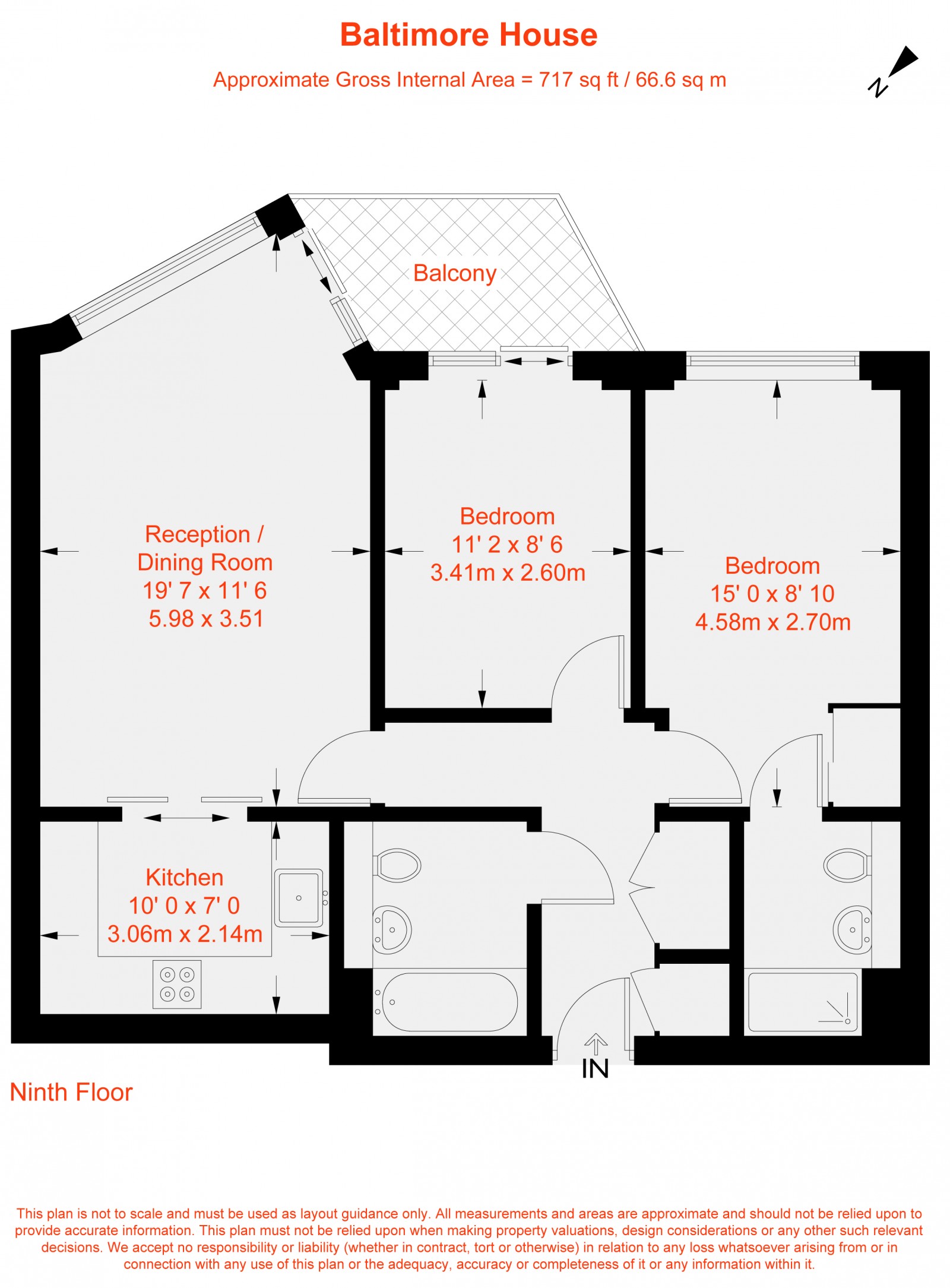 Floorplan for Baltimore House, Juniper Drive, SW18