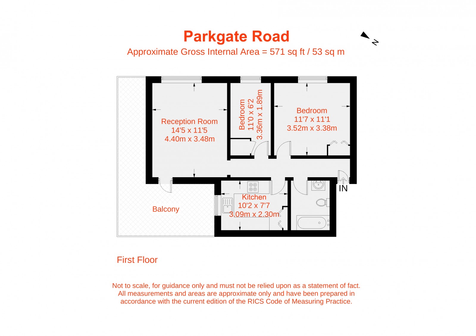 Floorplan for St. Mary Le Park Court, Parkgate Road, SW11