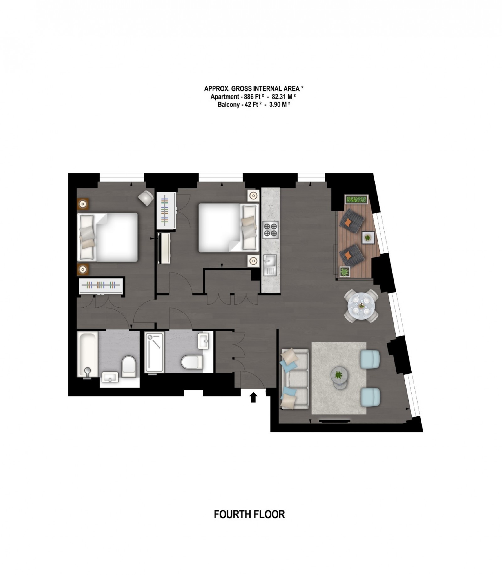 Floorplan for Charles Clowes Walk, London, SW11