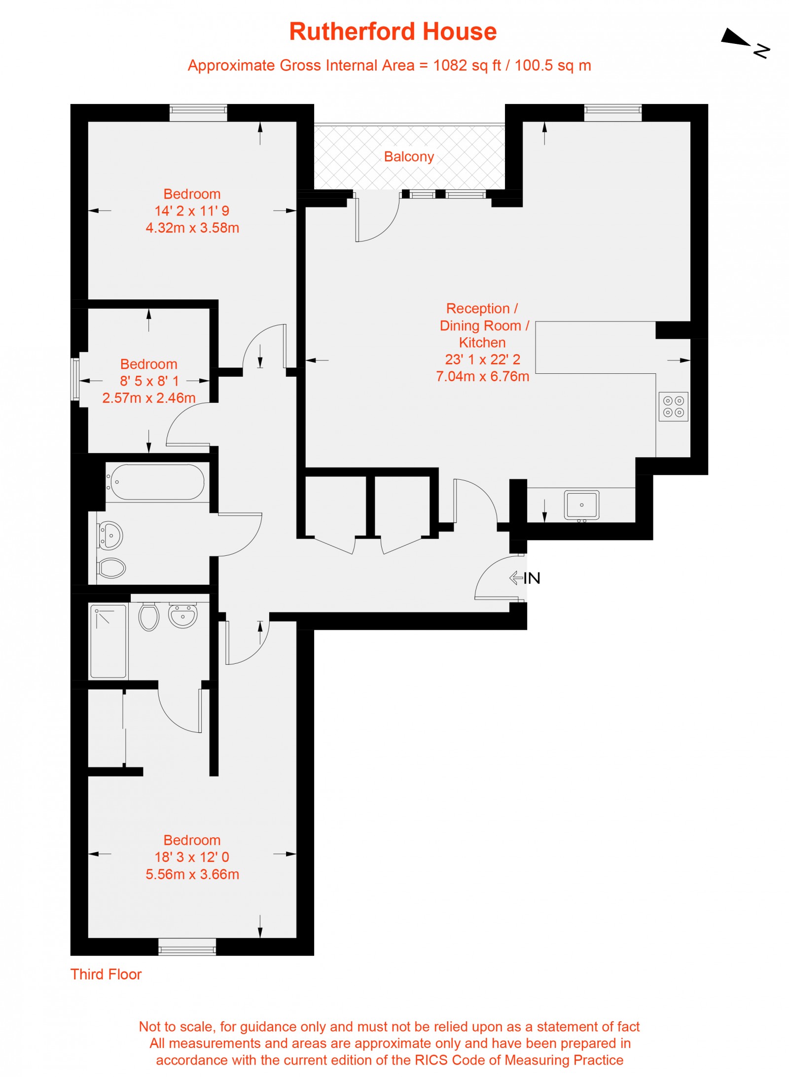 Floorplan for Rutherford House, 483 Battersea Park Road, SW11