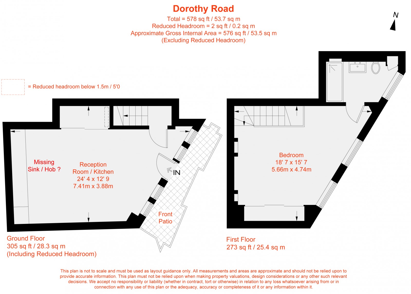 Floorplan for Dorothy Road, London, SW11
