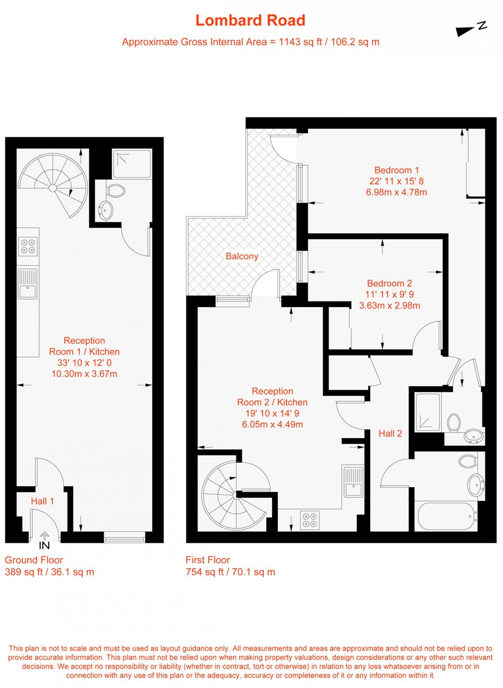 Floorplan for Lombard Road, London, SW11