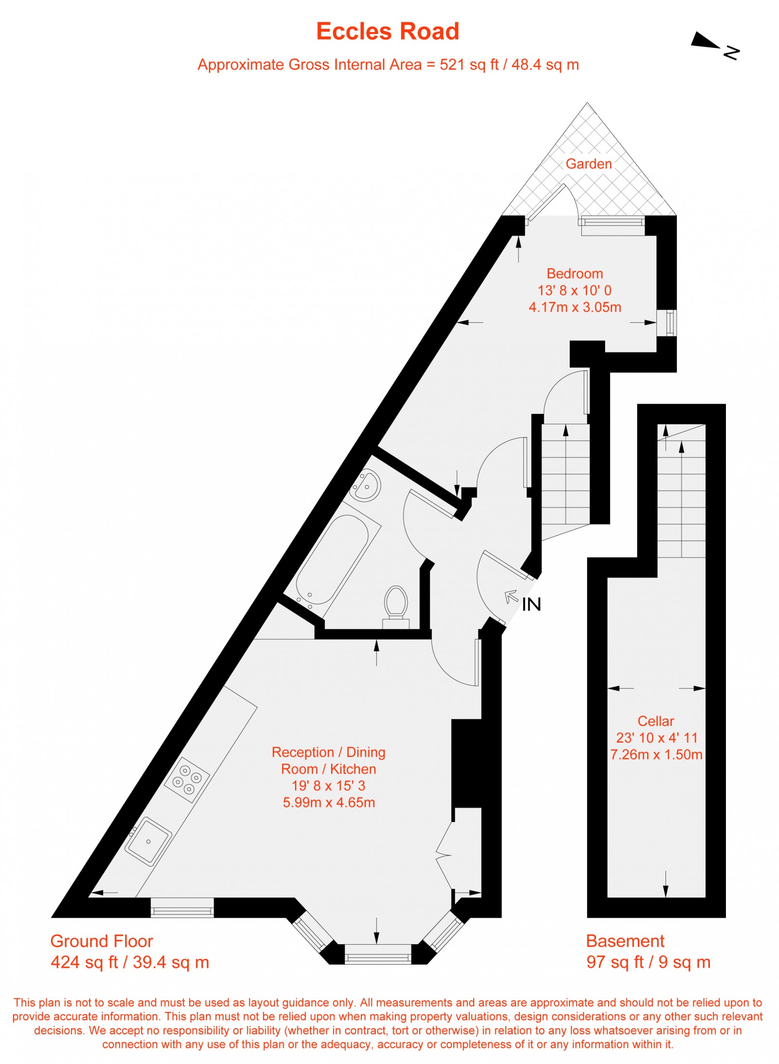 Floorplan for Eccles Road, London, SW11