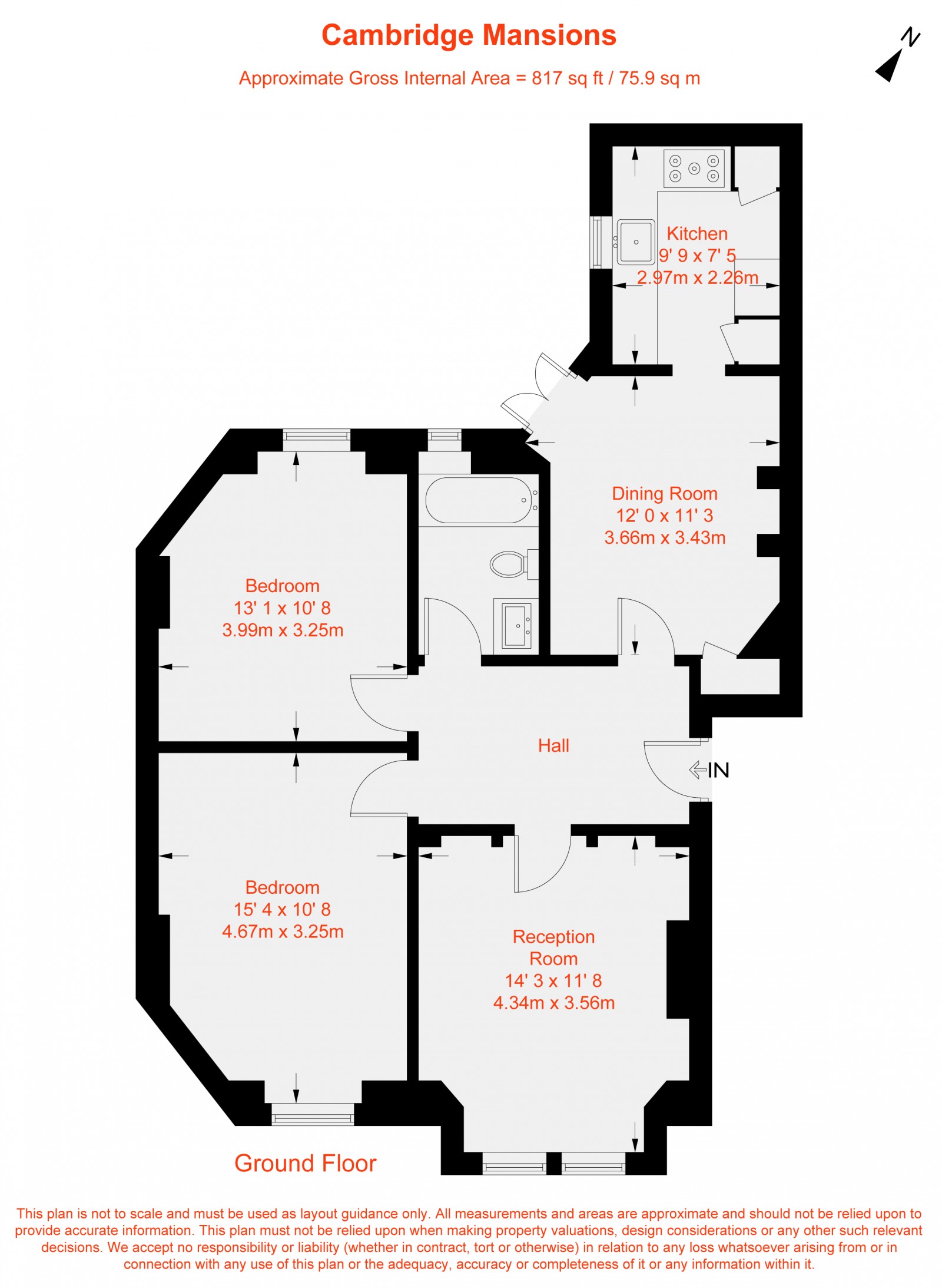 Floorplan for Cambridge Road, London, SW11