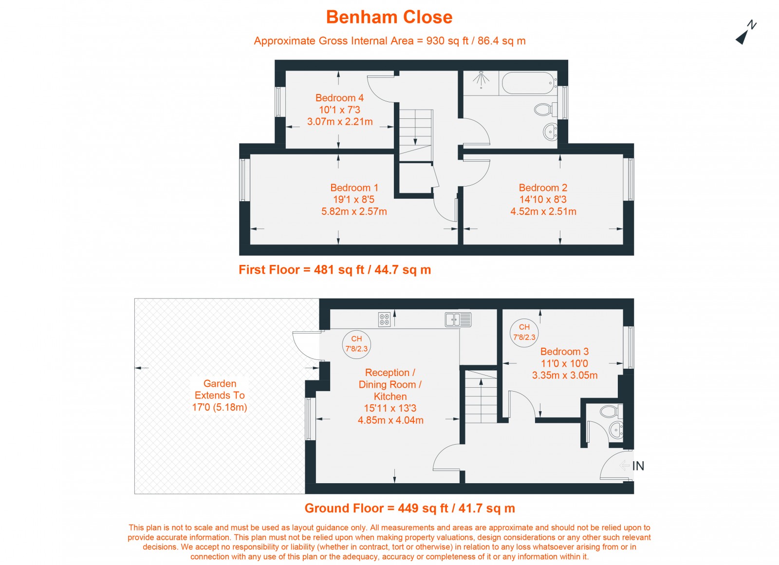 Floorplan for Benham Close, Battersea, SW11