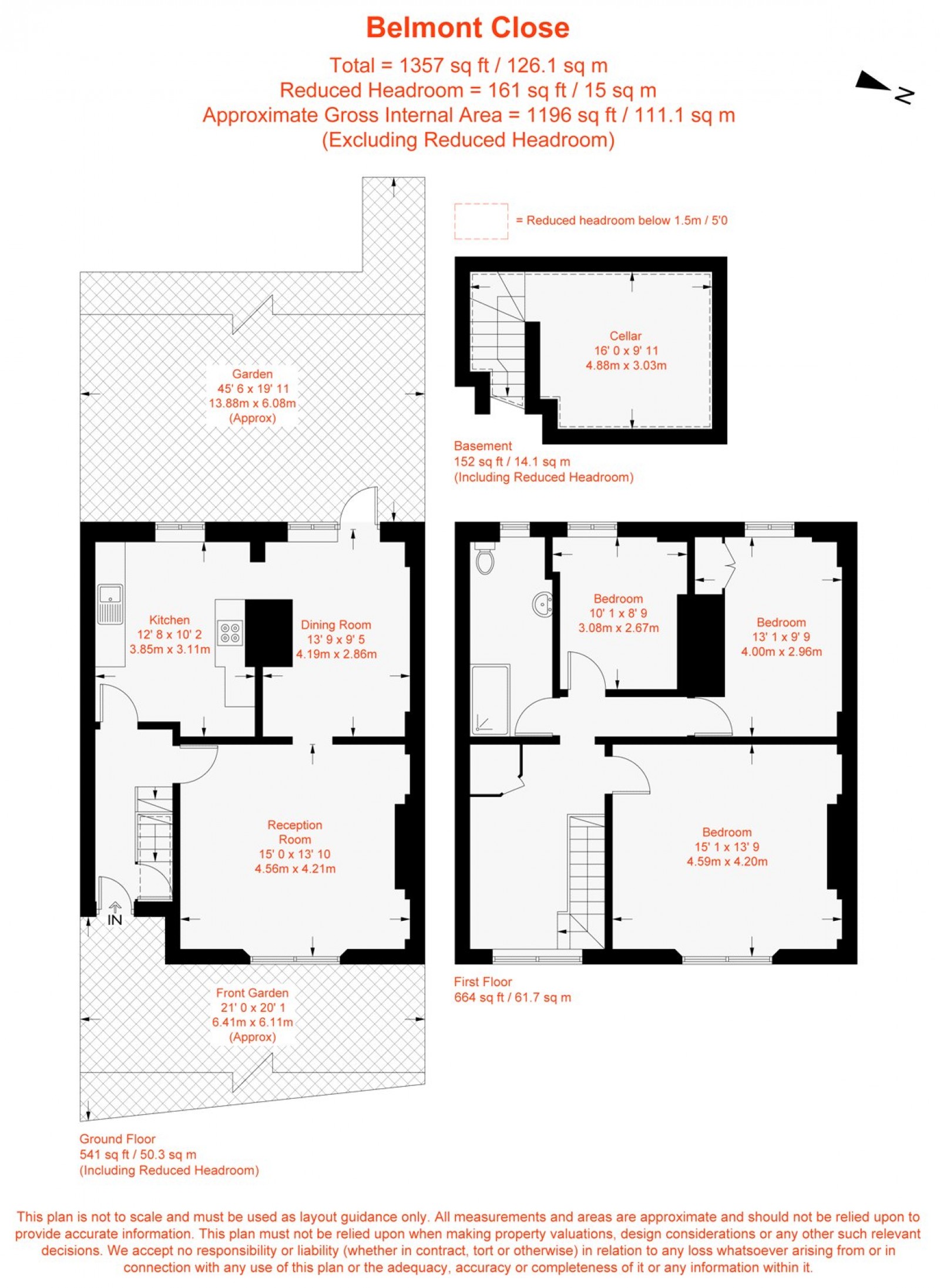 Floorplan for Belmont Close, London, SW4