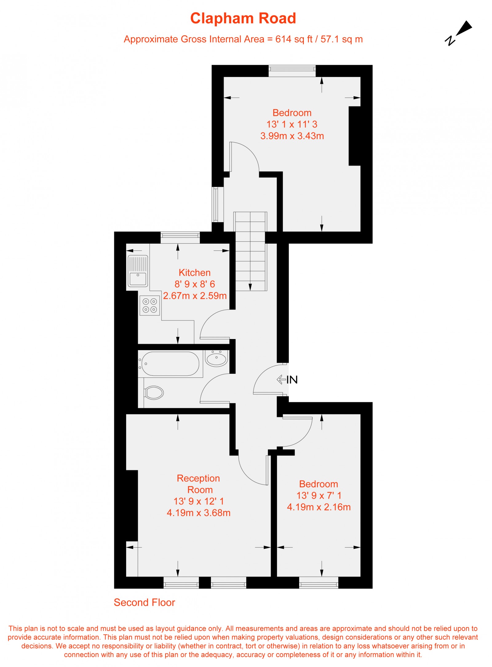 Floorplan for Clapham Road, London, SW9