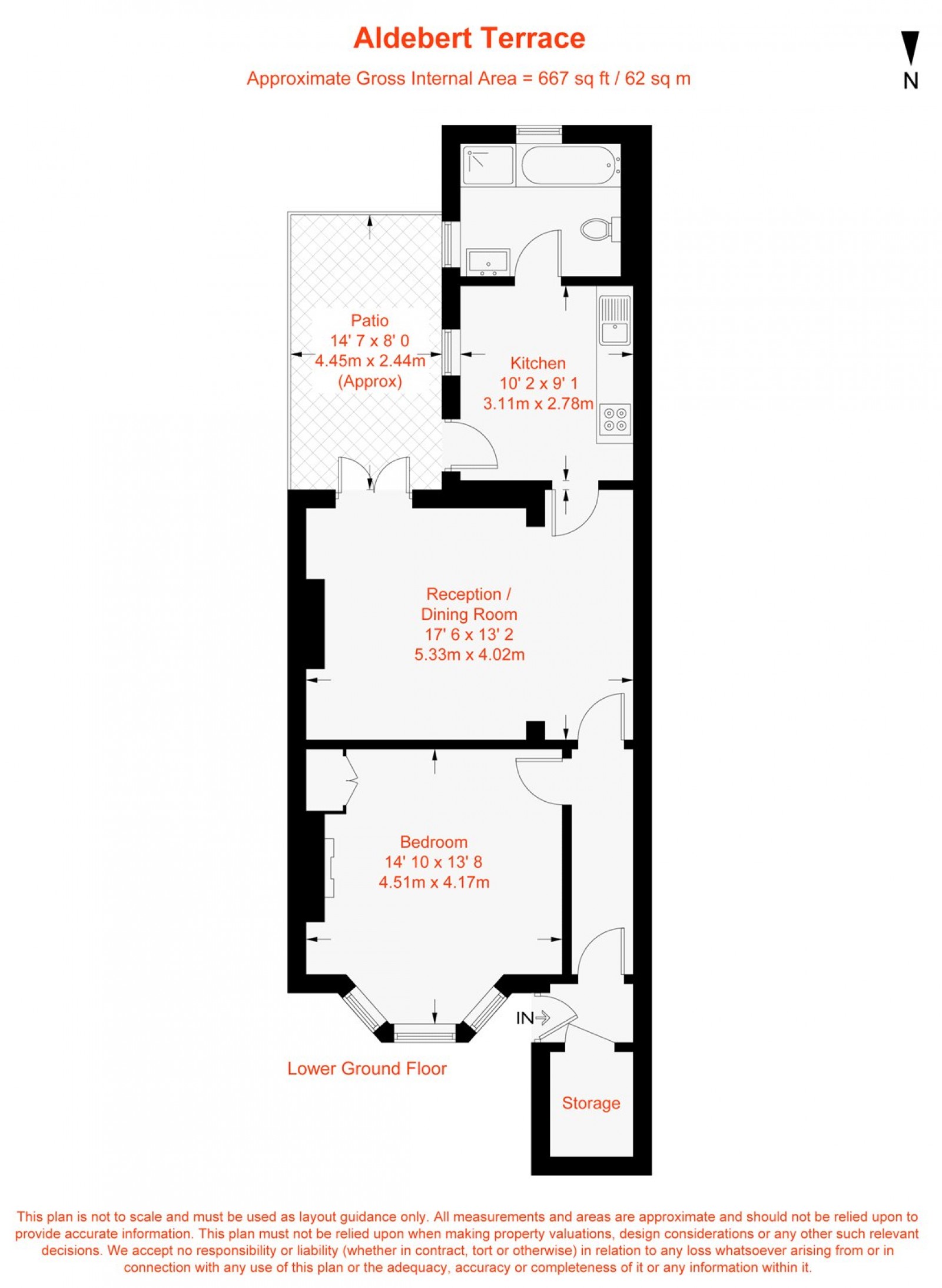 Floorplan for Aldebert Terrace, London, SW8
