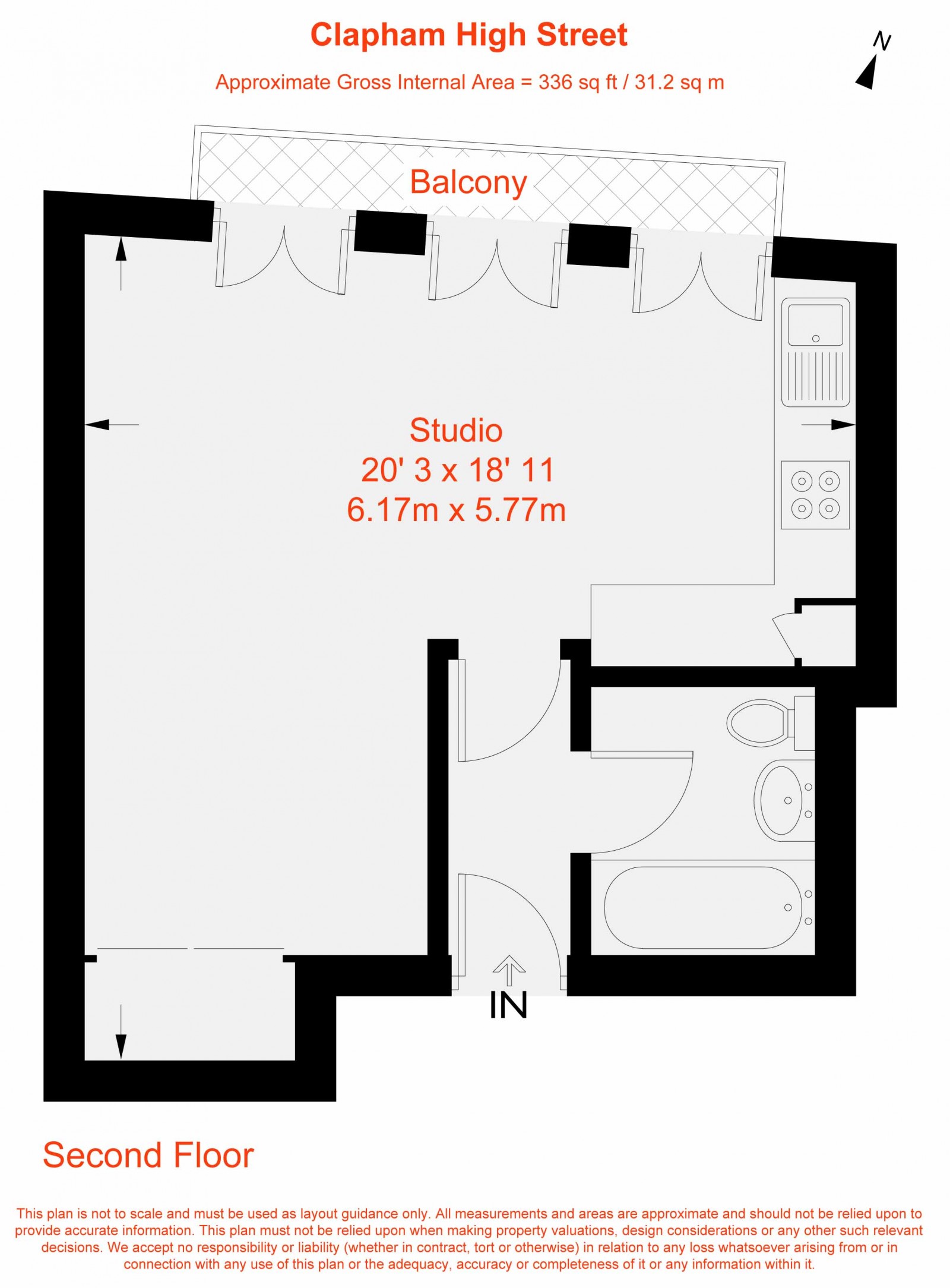 Floorplan for Clapham High Street, London, SW4