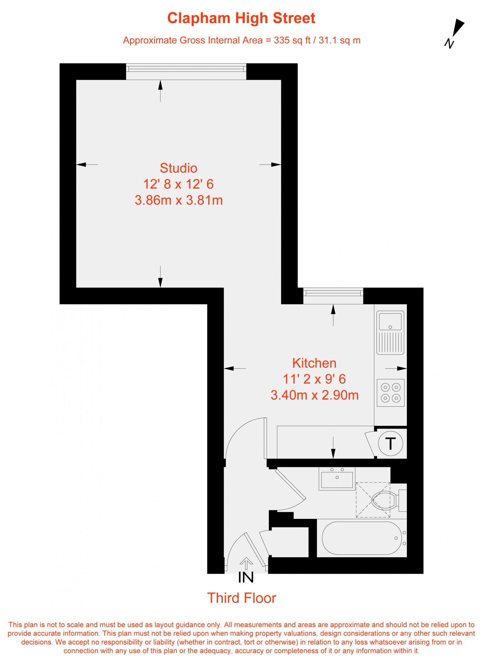Floorplan for Clapham High Street, Clapham, SW4