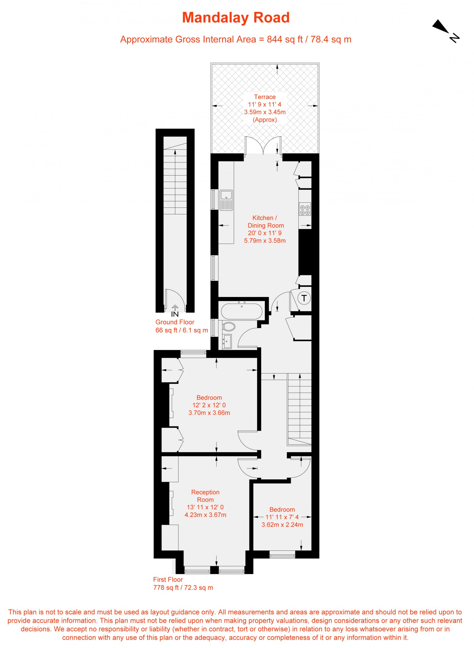 Floorplan for Mandalay Road, London, SW4
