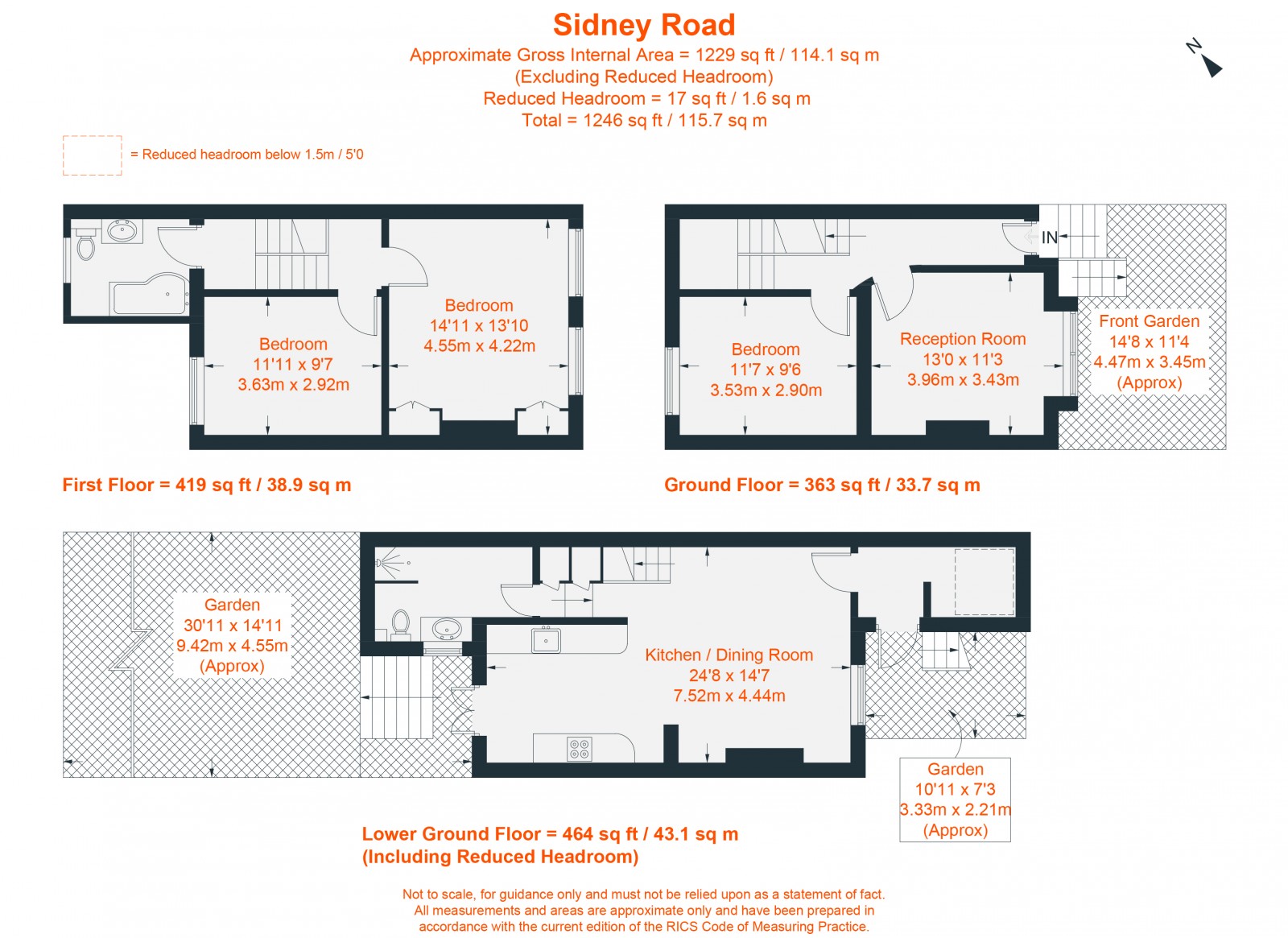 Floorplan for Sidney Road, London, SW9