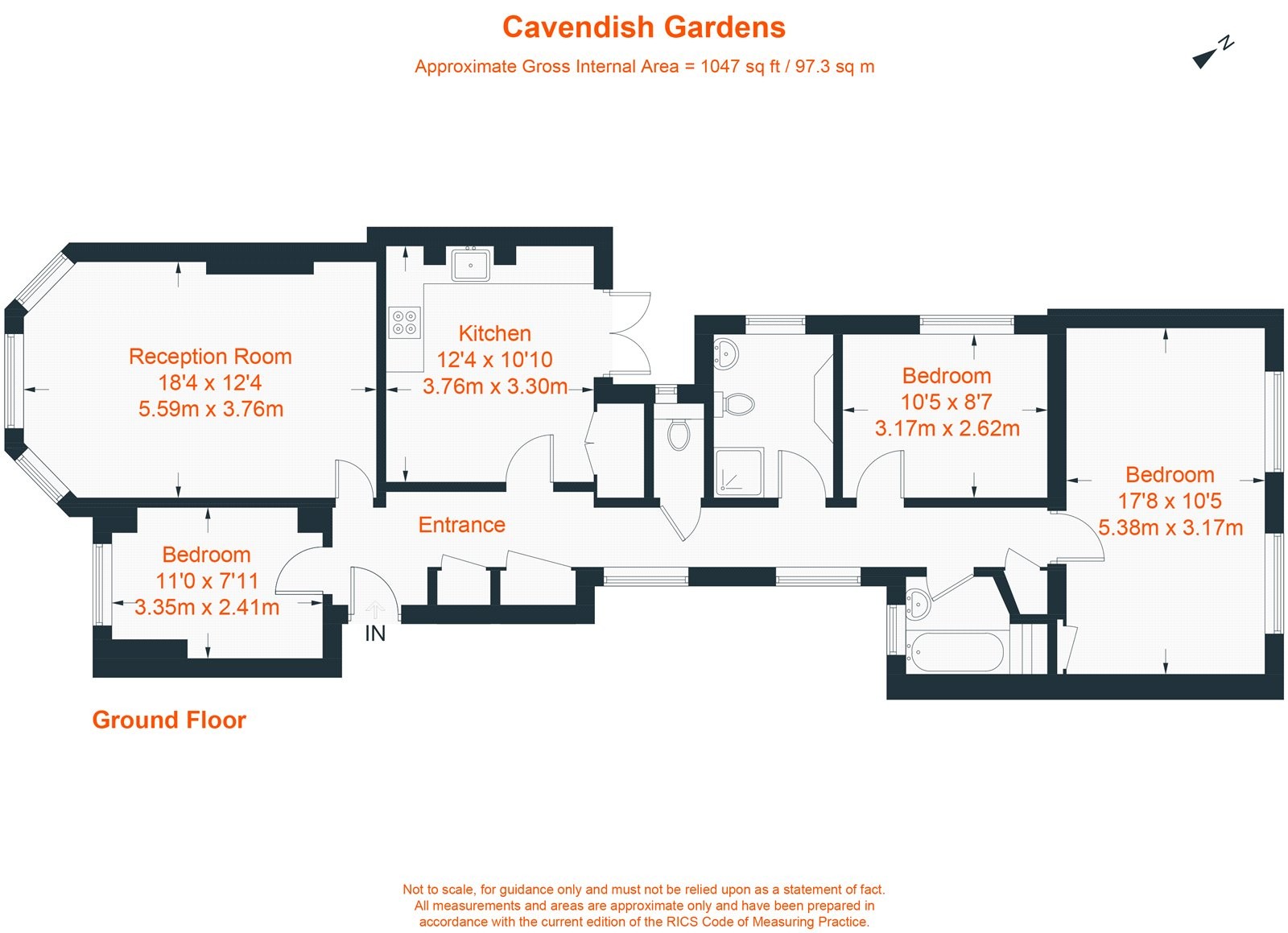Floorplan for Cavendish Gardens, Trouville Road, SW4