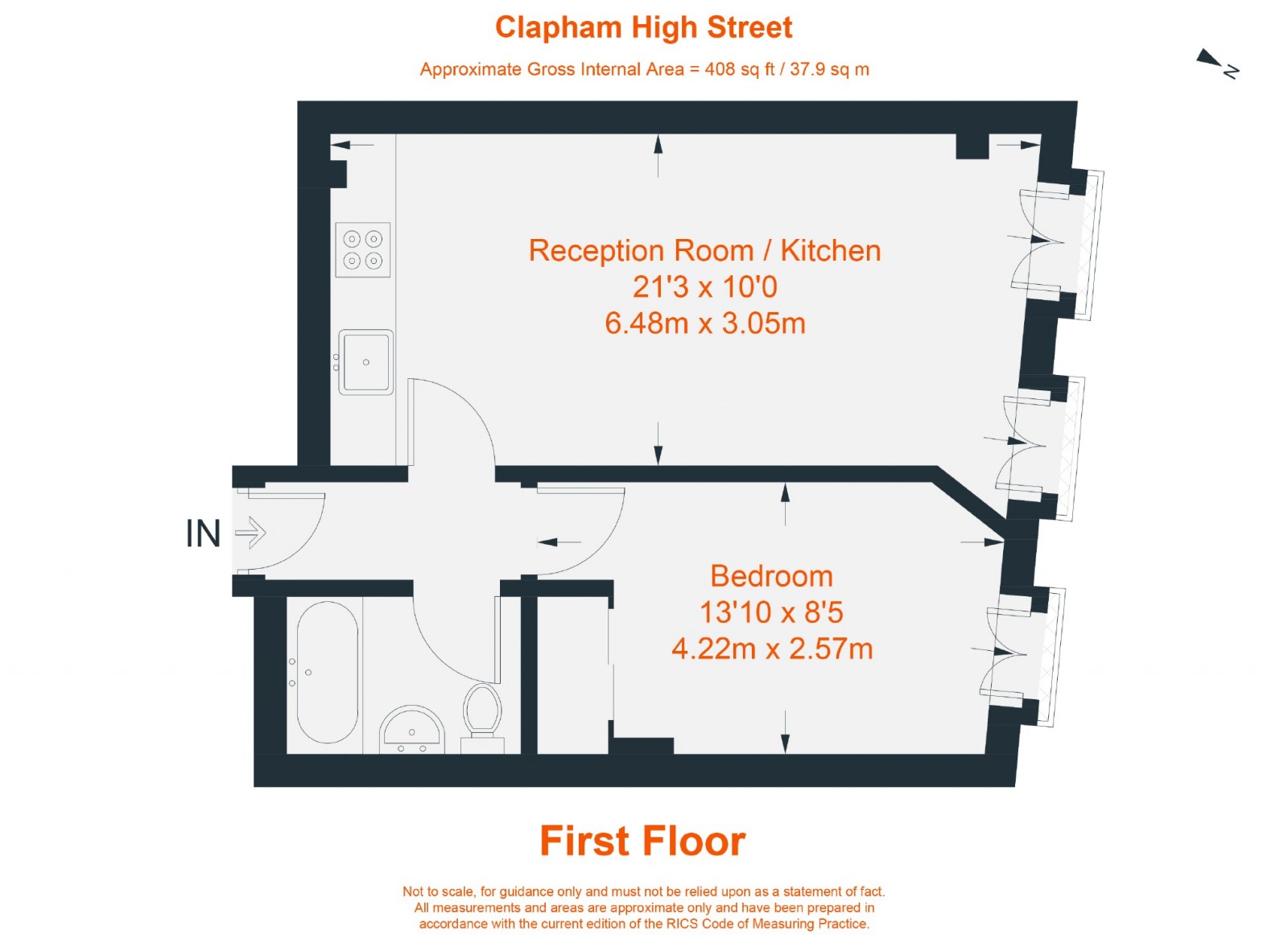 Floorplan for Clapham High Street, London, SW4