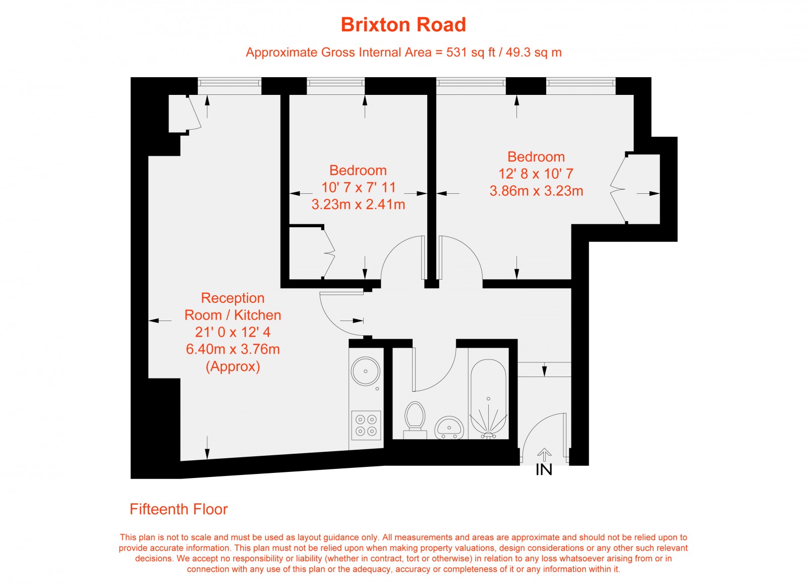 Floorplan for Brixton Road, London, SW9