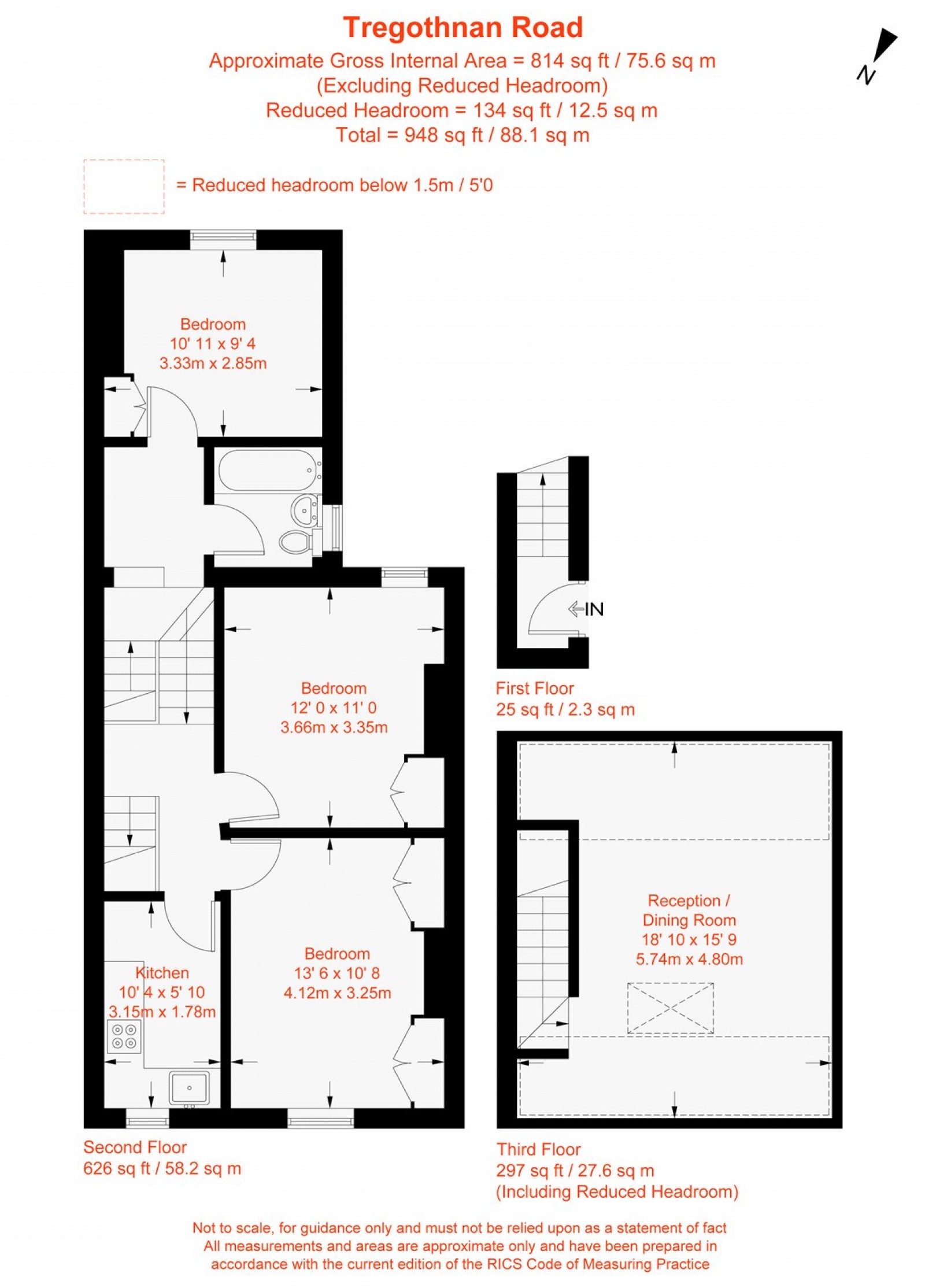 Floorplan for Tregothnan Road, London, SW9