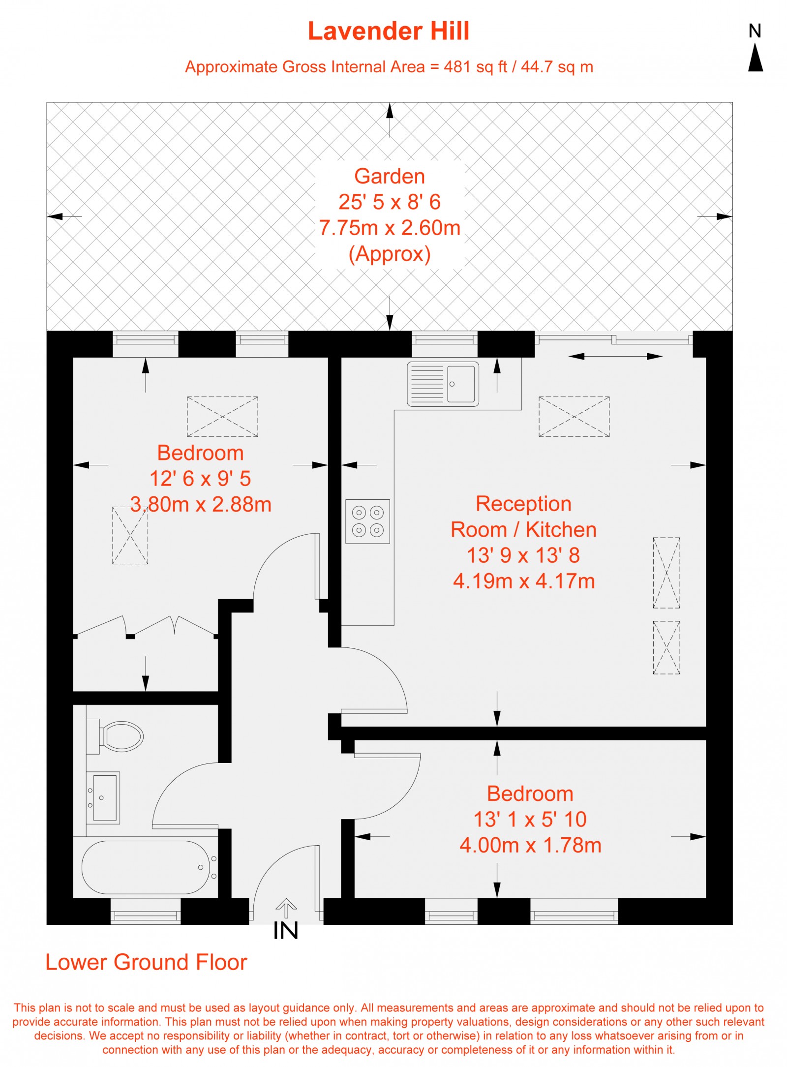 Floorplan for Lavender Hill, London, SW11