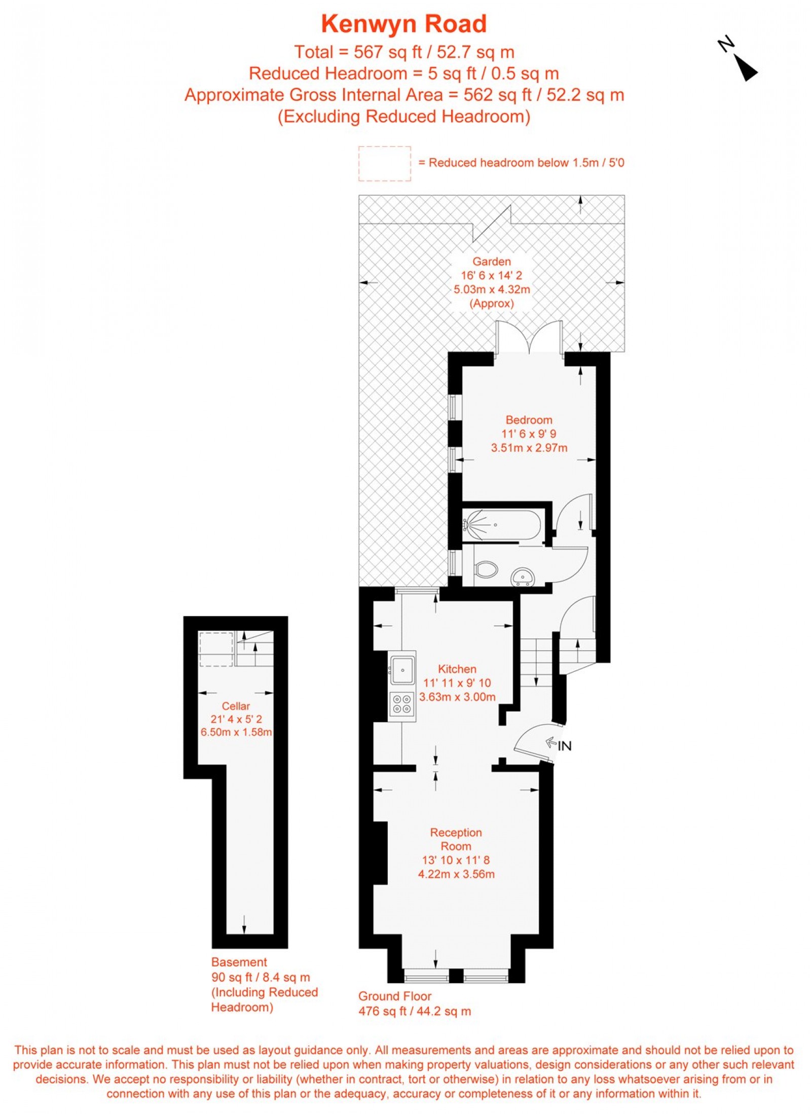 Floorplan for Kenwyn Road, London, SW4