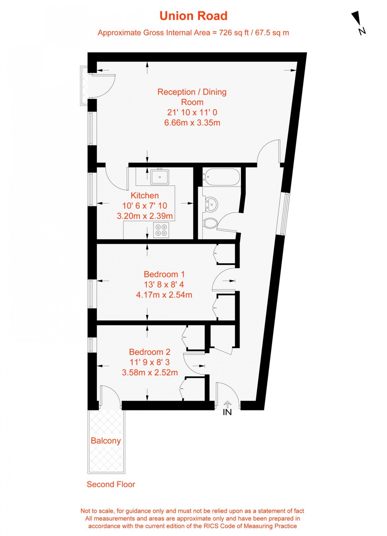 Floorplan for Union Road, London, SW4